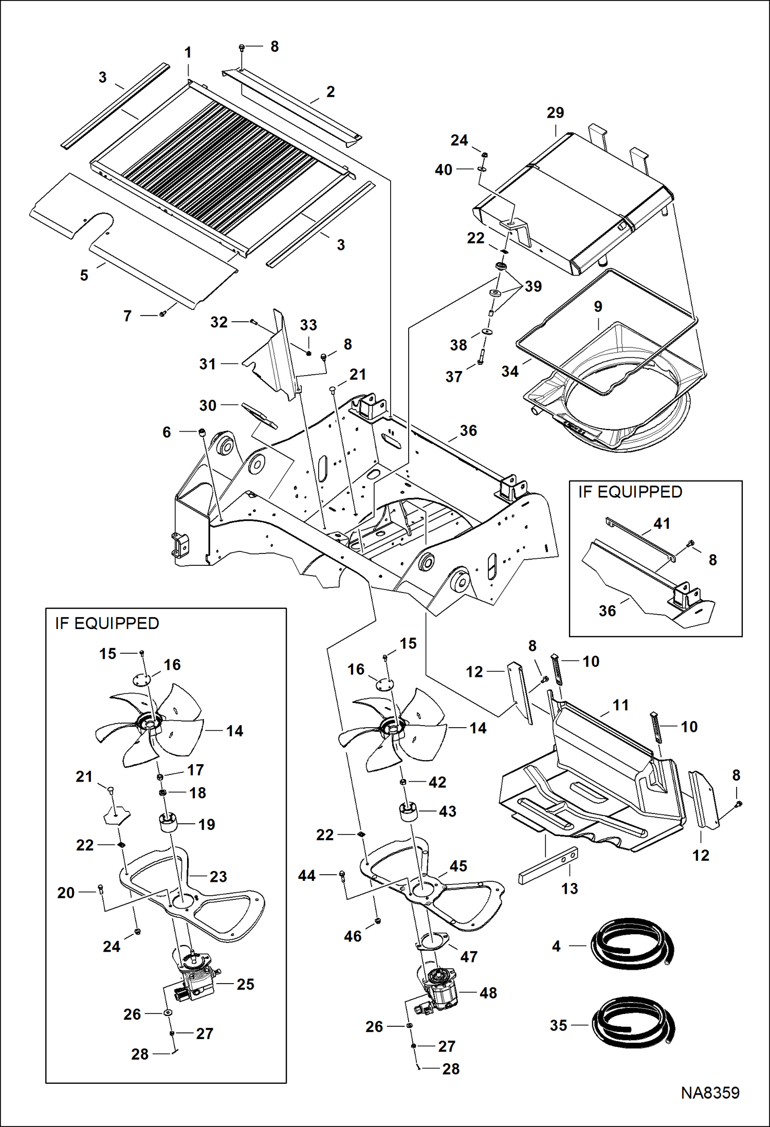 Схема запчастей Bobcat S-Series - COOLING SYSTEM (S/N A3NJ & Above) POWER UNIT