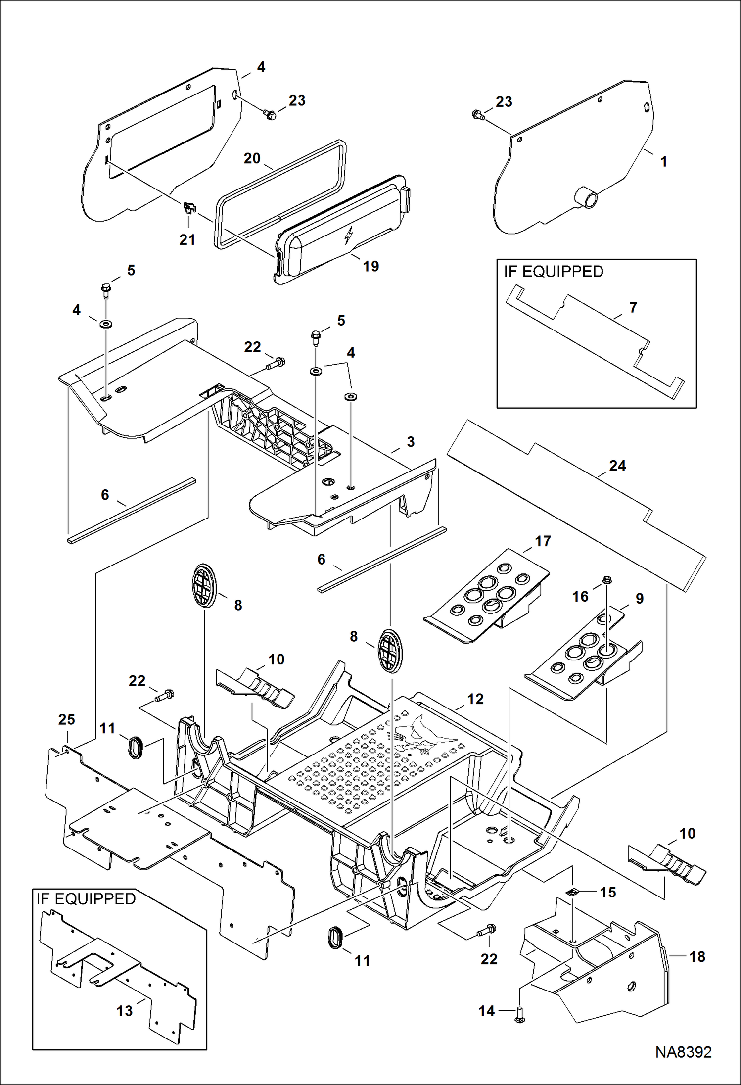 Схема запчастей Bobcat T-Series - PANELS (Floor Pan) (Selectable Joystick Controls) MAIN FRAME