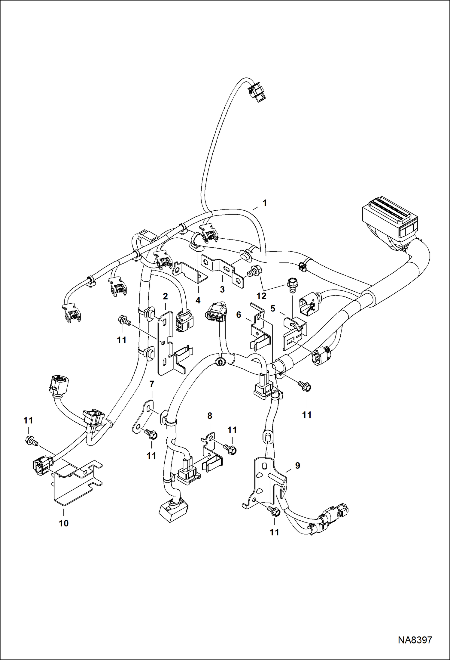 Схема запчастей Bobcat S-Series - ENGINE ELECTRICAL CIRCUITRY (Engine Harness) ELECTRICAL SYSTEM