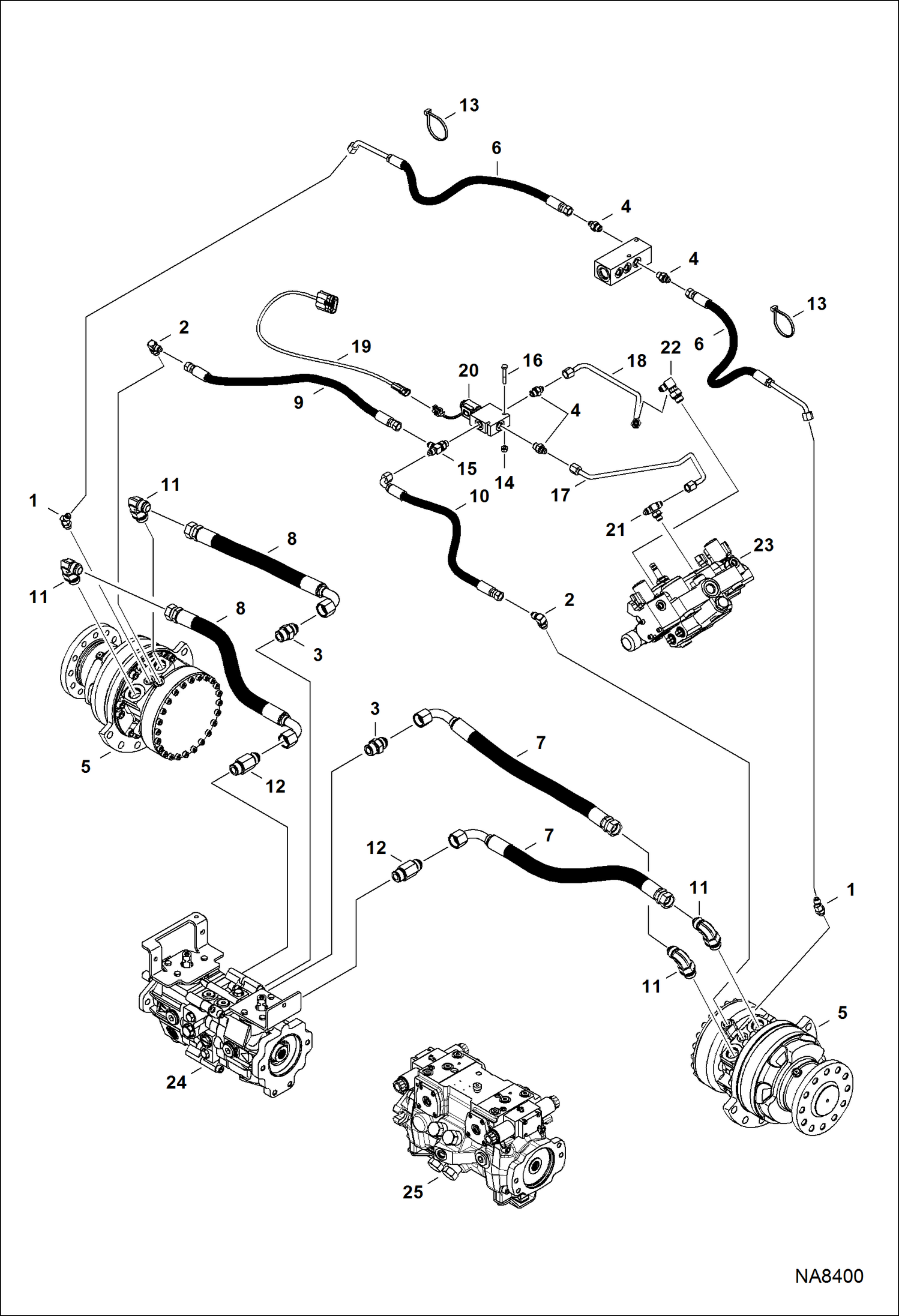 Схема запчастей Bobcat T-Series - HYDROSTATIC CIRCUITRY HYDROSTATIC SYSTEM