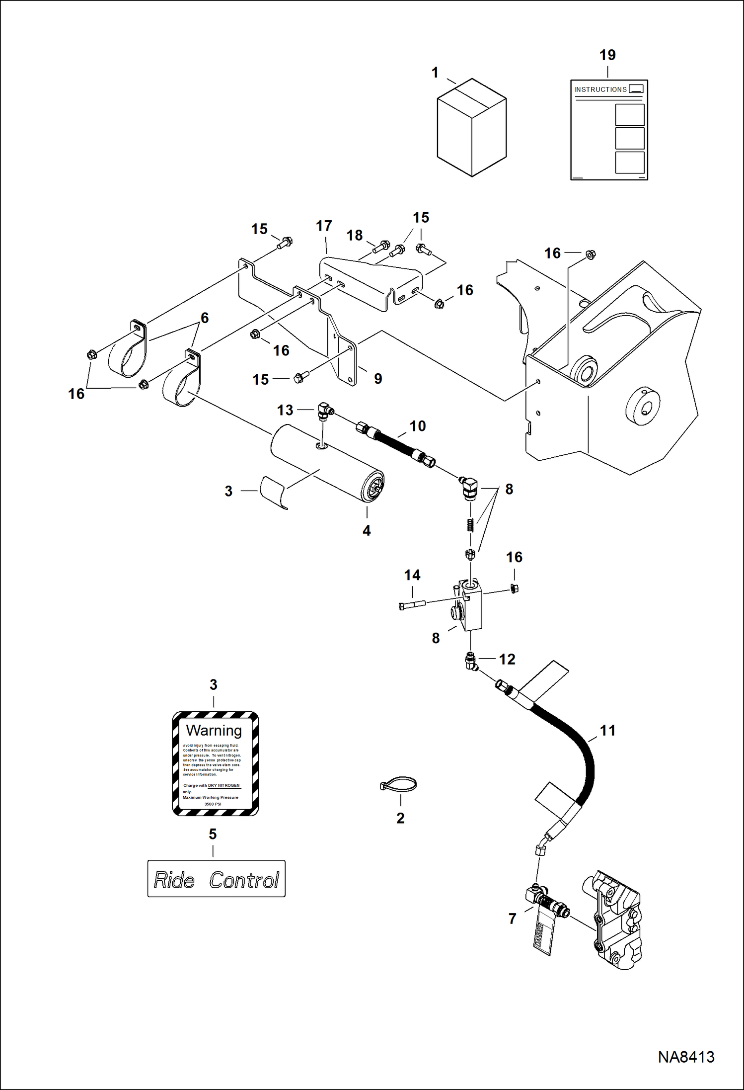 Схема запчастей Bobcat S-Series - RIDE CONTROL KIT ACCESSORIES & OPTIONS