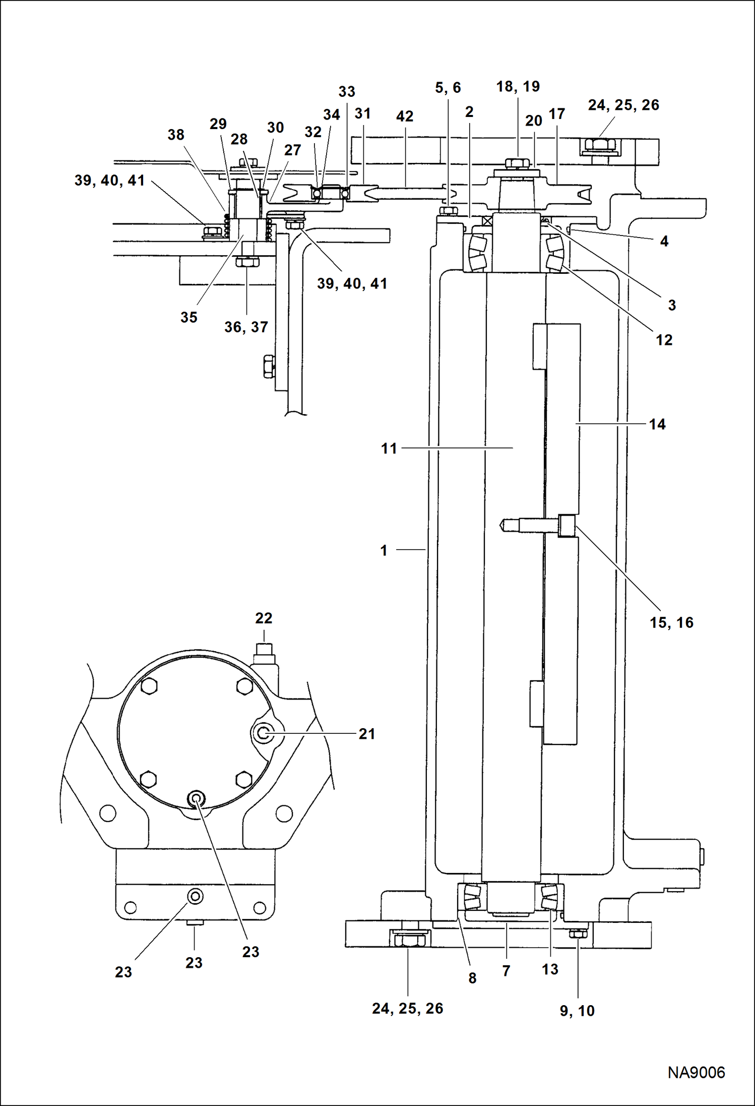 Схема запчастей Bobcat DOUBLE DRUM ROLLER - ECCENTRIC CASE MAIN FRAME