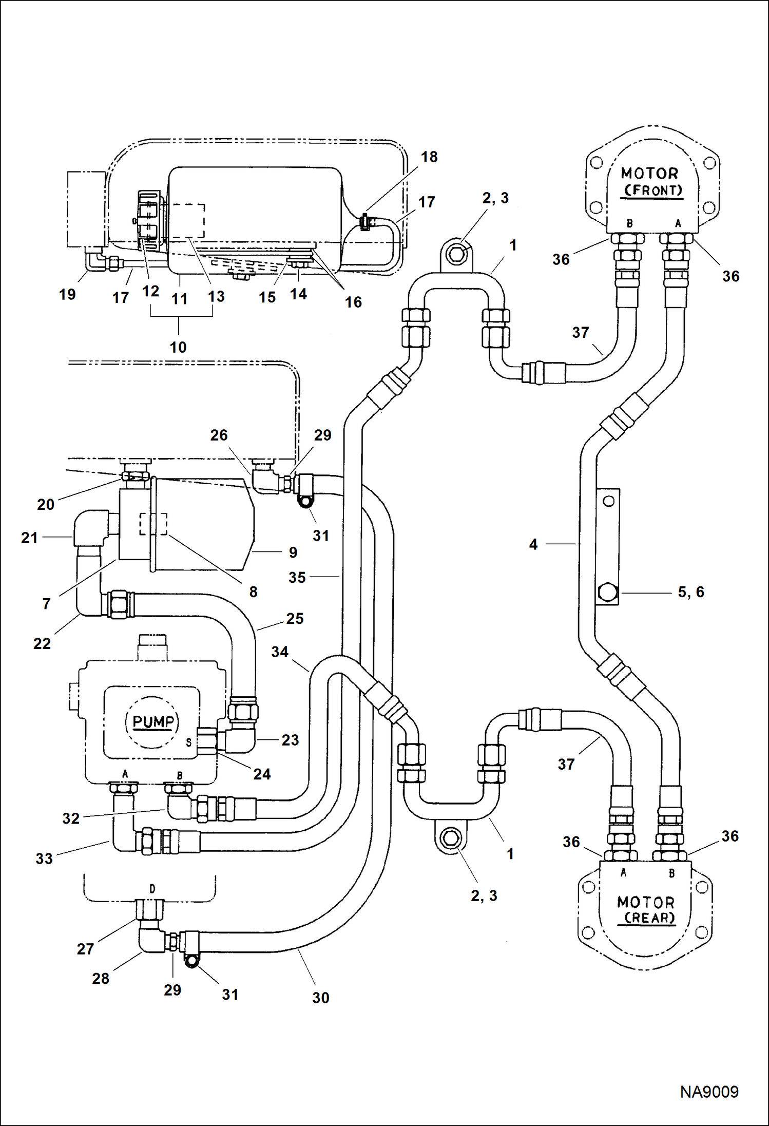 Схема запчастей Bobcat DOUBLE DRUM ROLLER - HYDRAULIC HYDRAULIC SYSTEM