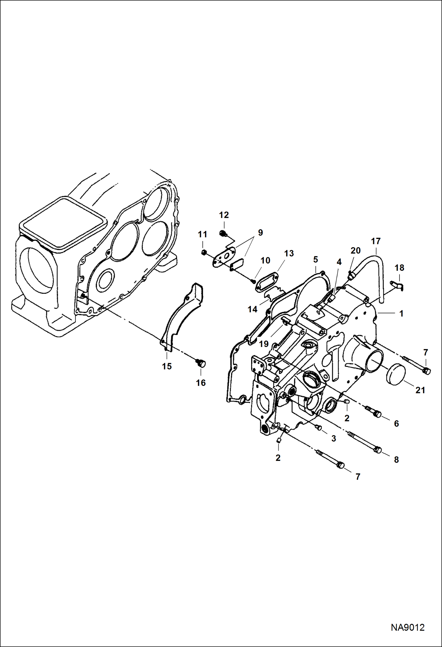 Схема запчастей Bobcat DOUBLE DRUM ROLLER - ENGINE (Gearcase) POWER UNIT