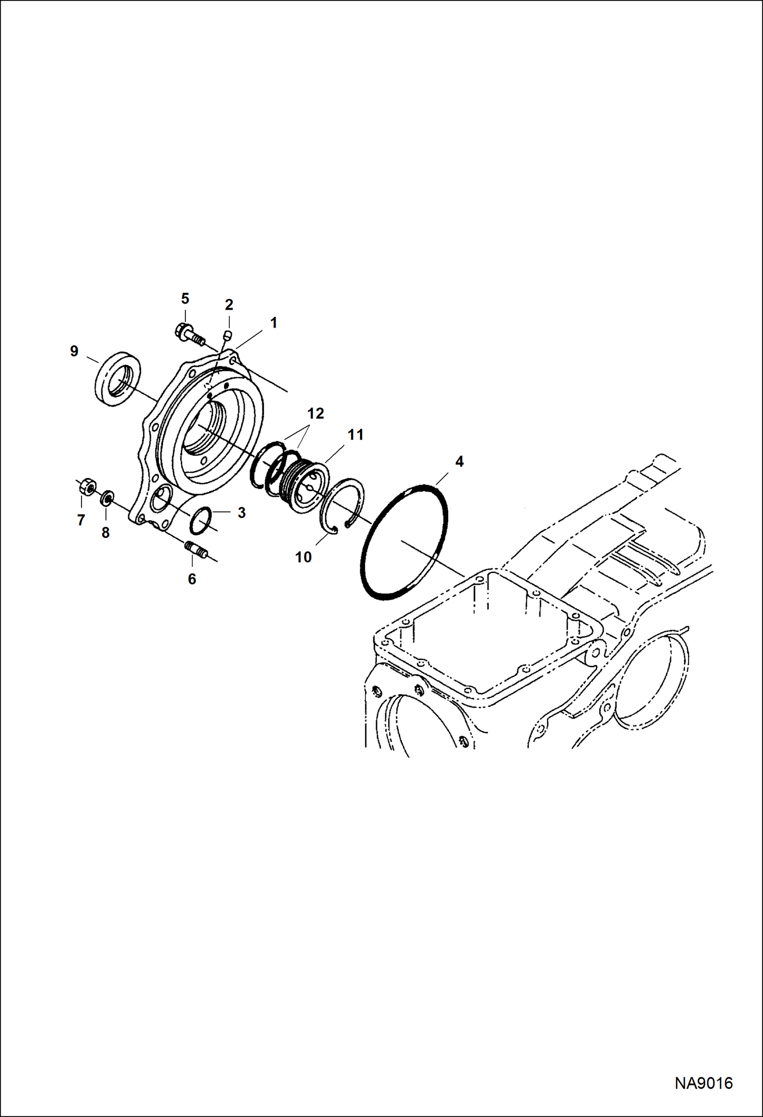 Схема запчастей Bobcat DOUBLE DRUM ROLLER - ENGINE (Main Bearing Case) POWER UNIT