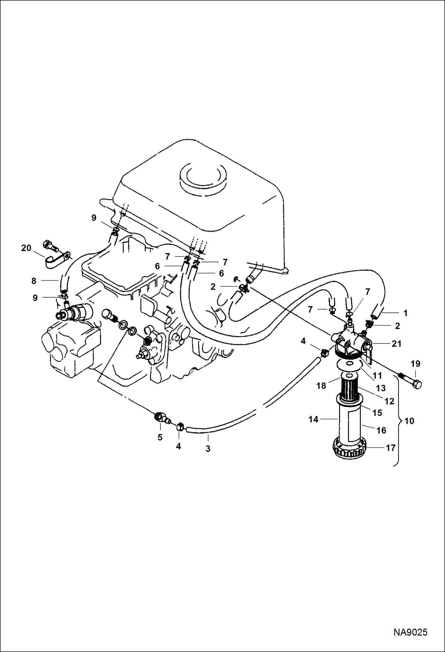 Схема запчастей Bobcat DOUBLE DRUM ROLLER - ENGINE (Fuel Filter) POWER UNIT