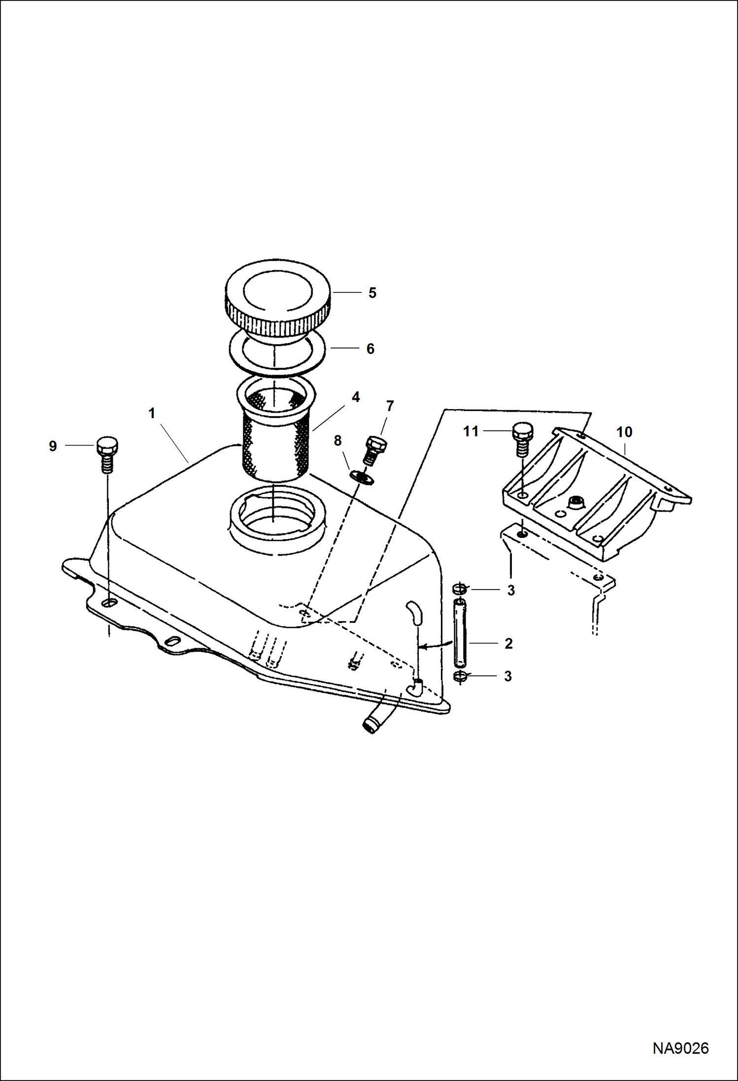 Схема запчастей Bobcat DOUBLE DRUM ROLLER - ENGINE (Fuel Tank) POWER UNIT