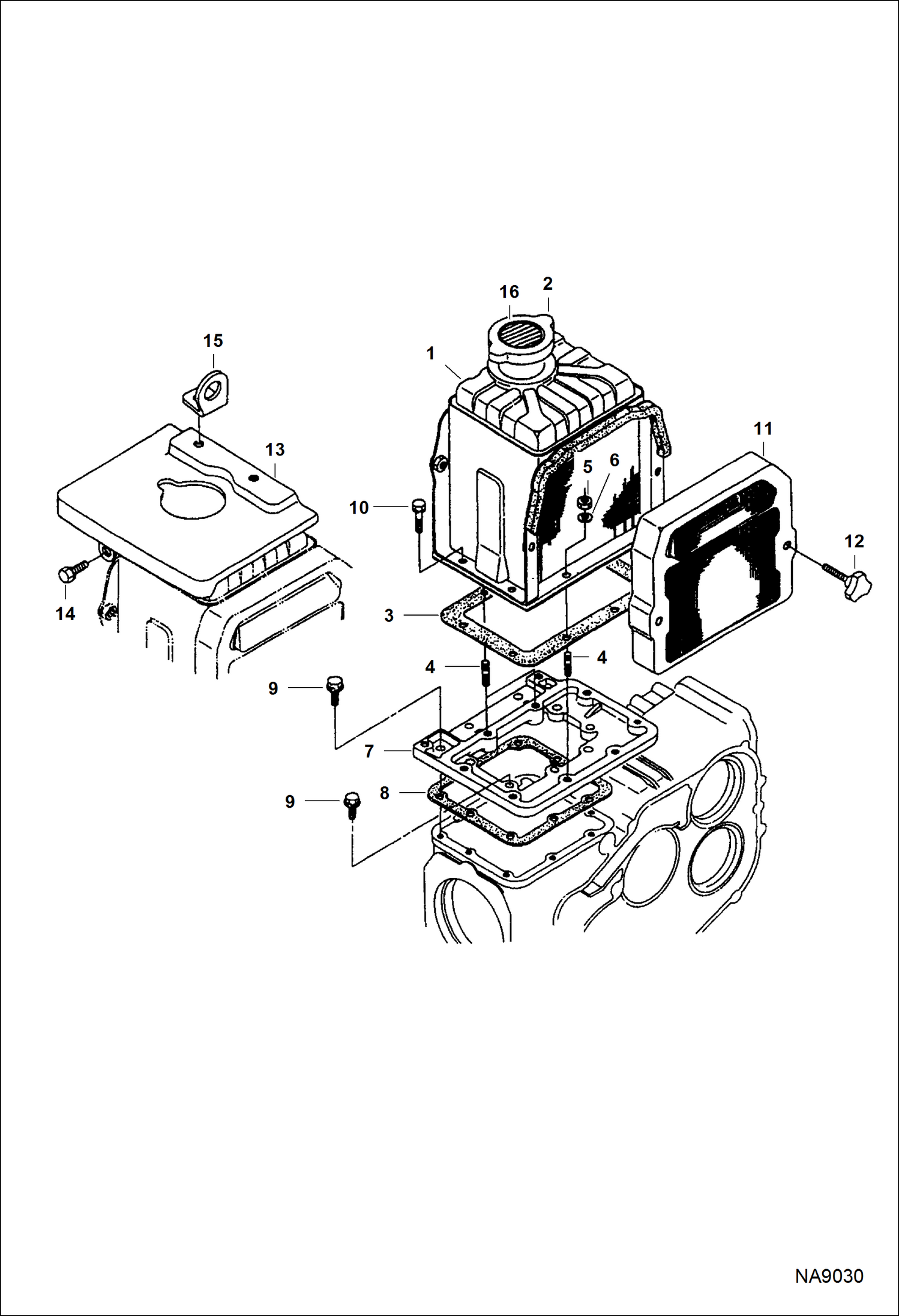 Схема запчастей Bobcat DOUBLE DRUM ROLLER - ENGINE (Radiator Water Exchanger) POWER UNIT