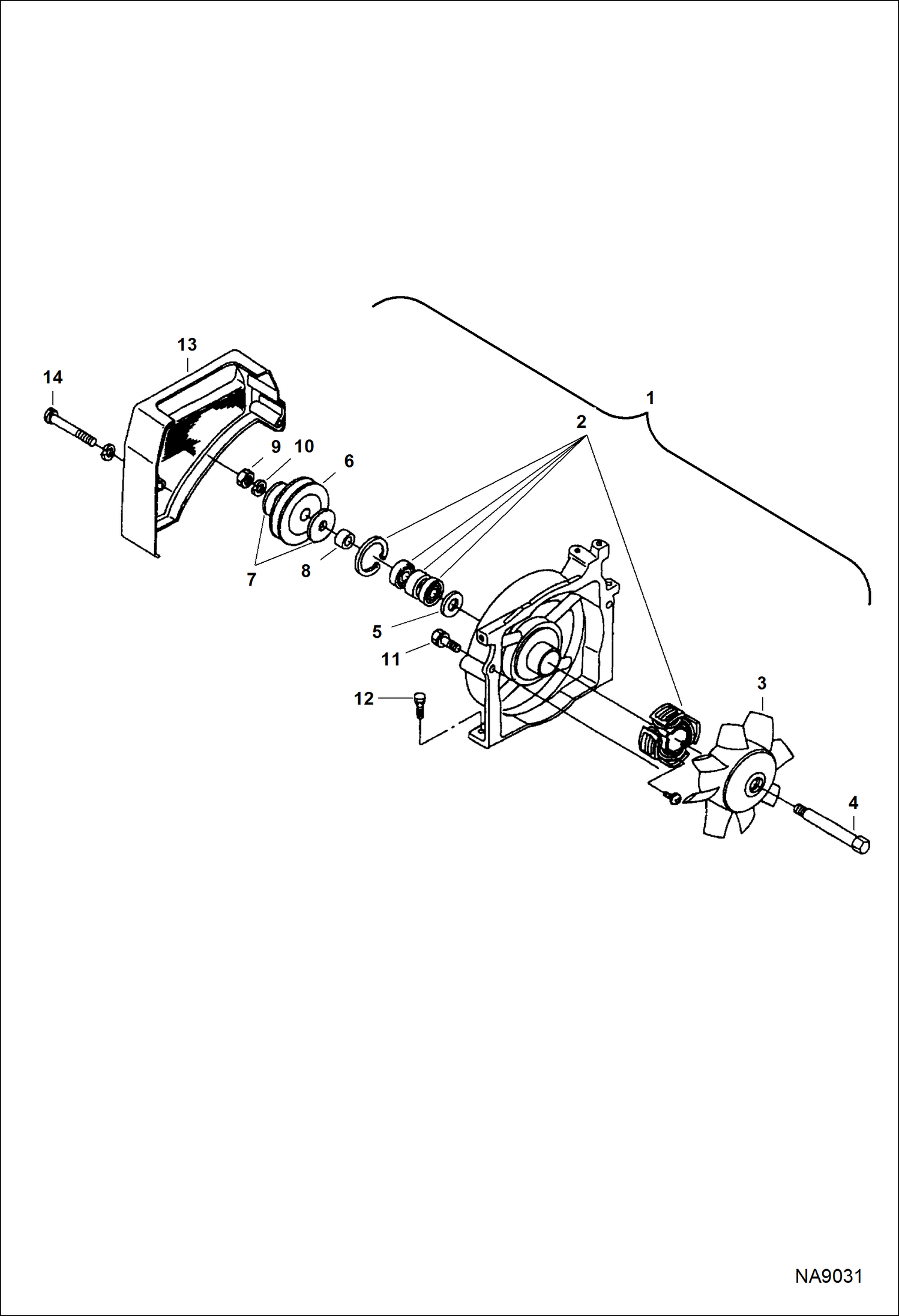 Схема запчастей Bobcat DOUBLE DRUM ROLLER - ENGINE (Fan) POWER UNIT