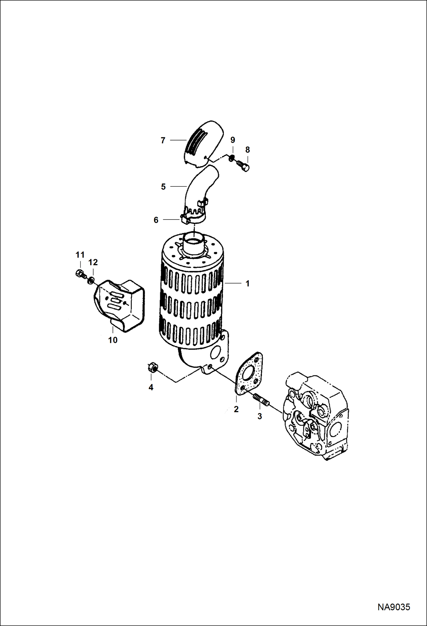 Схема запчастей Bobcat DOUBLE DRUM ROLLER - ENGINE (Muffler) POWER UNIT