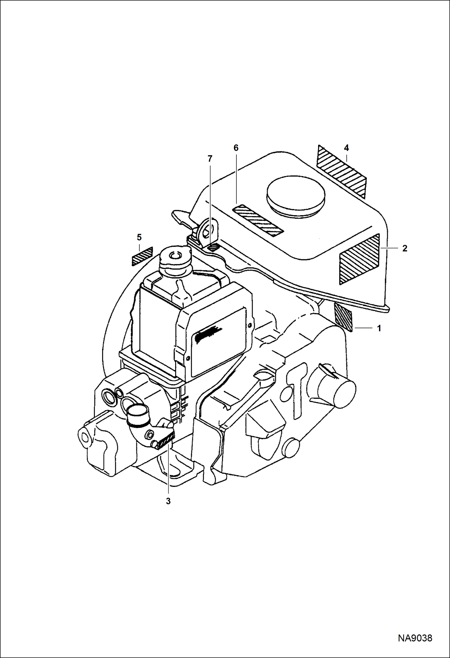 Схема запчастей Bobcat DOUBLE DRUM ROLLER - ENGINE (Decals) POWER UNIT