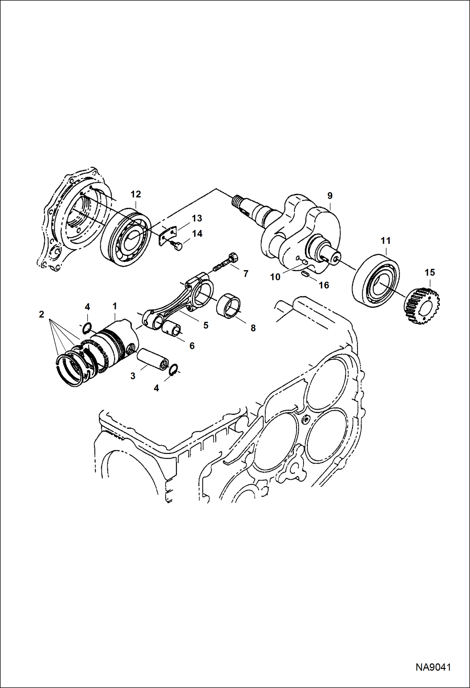 Схема запчастей Bobcat DOUBLE DRUM ROLLER - ENGINE (Connecting Rods) POWER UNIT