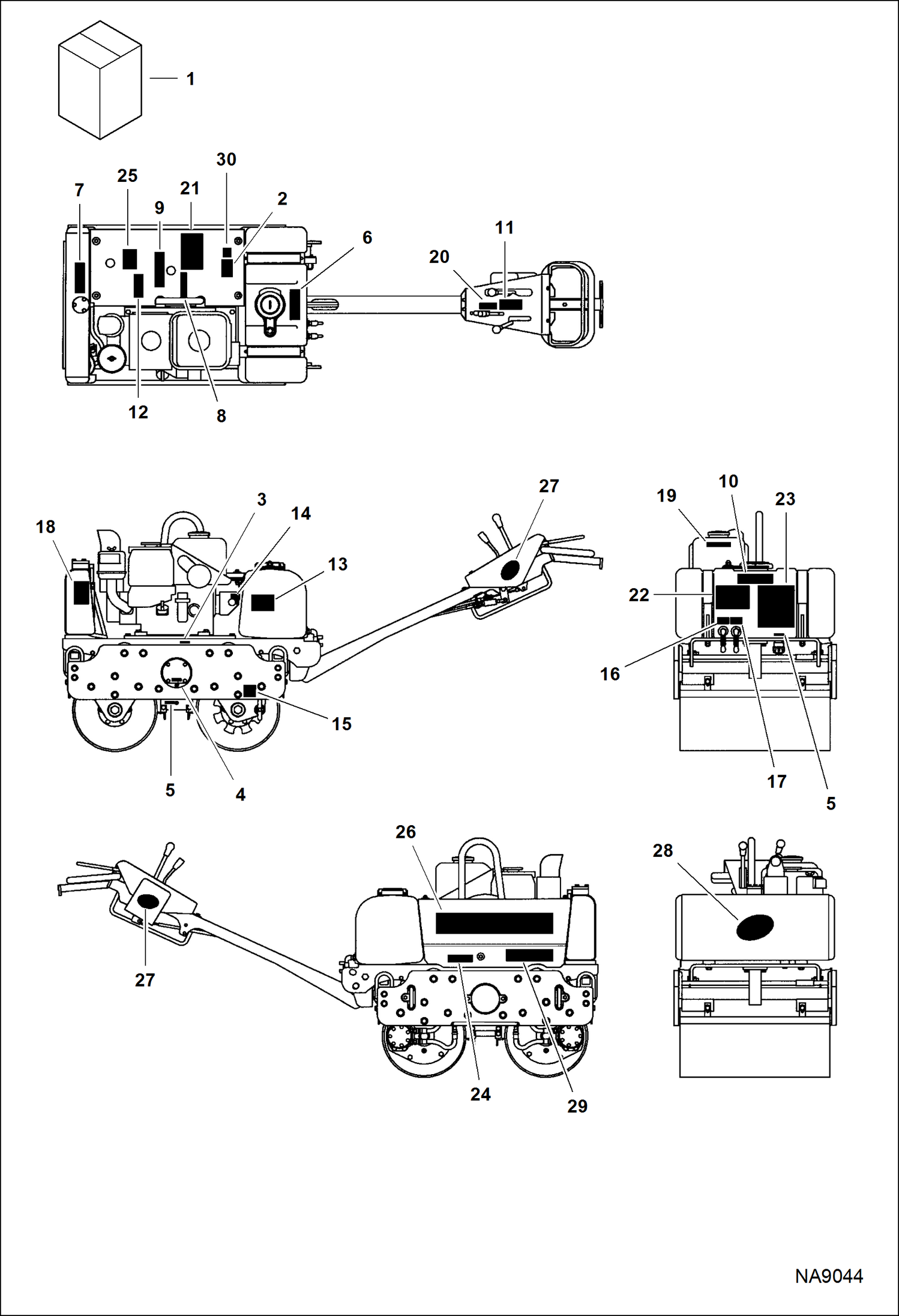 Схема запчастей Bobcat DOUBLE DRUM ROLLER - DECALS DECALS