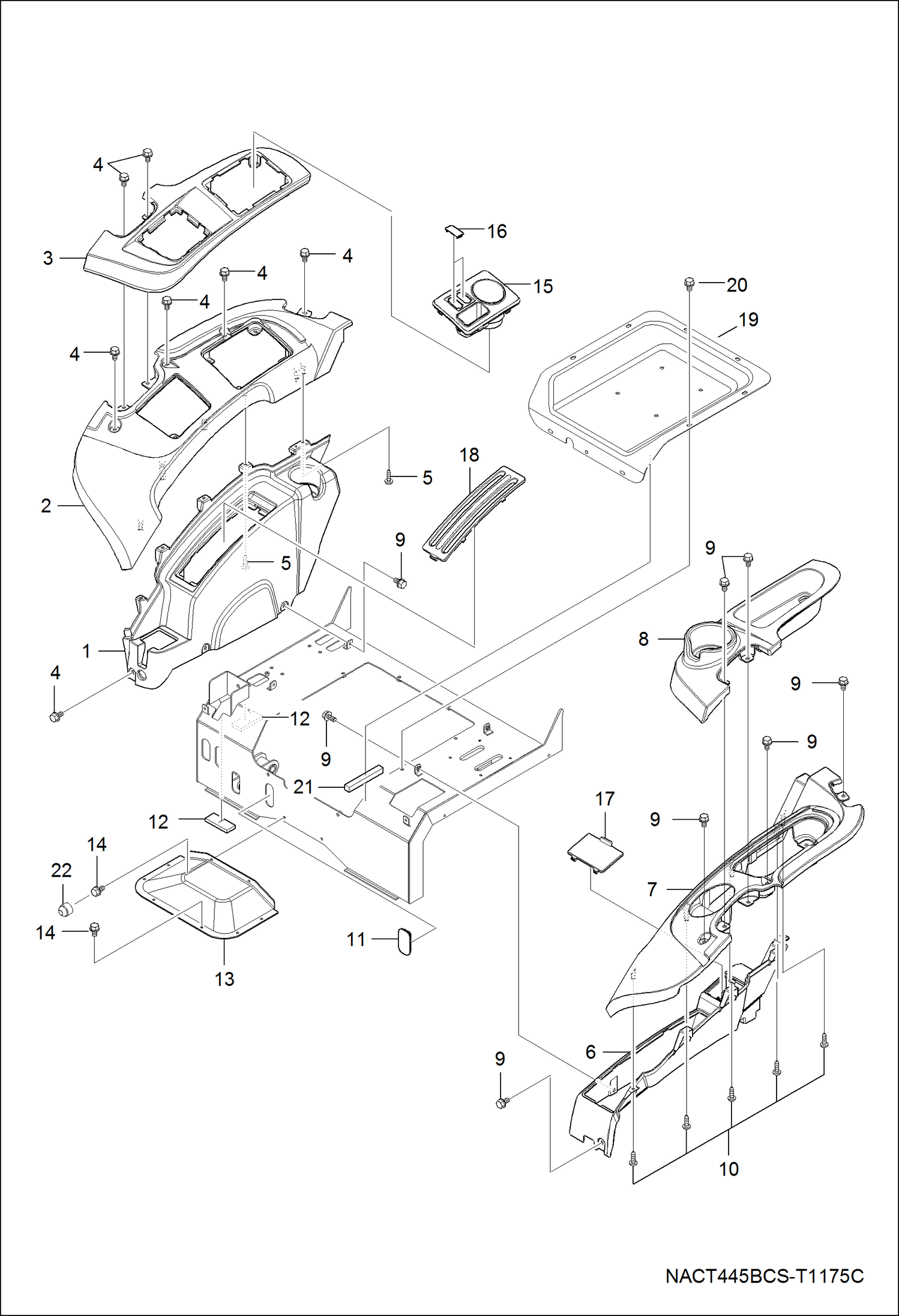 Схема запчастей Bobcat CT335 - SEAT SUPPORT GROUP MAIN FRAME