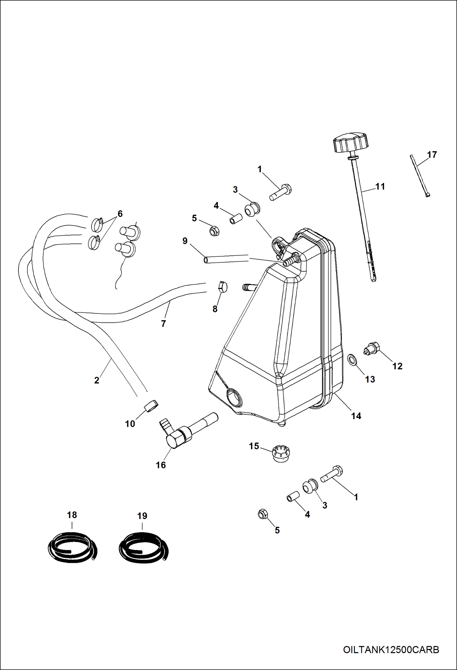 Схема запчастей Bobcat 3200 - ENGINE, OIL TANK POWER UNIT