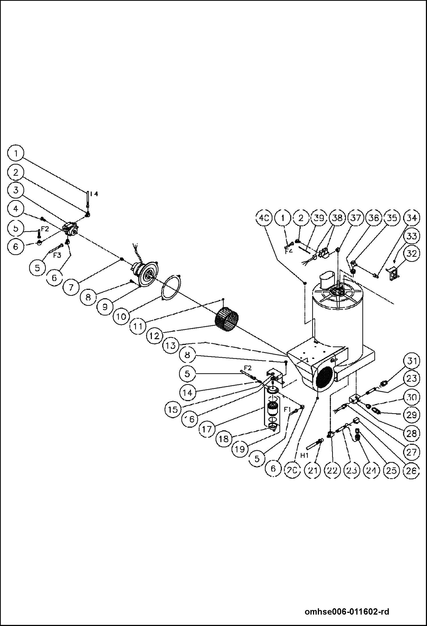 Схема запчастей Bobcat PRESSURE WASHER - HEAT EXCHANGER/BLOWER MOTOR EQUIPMENT