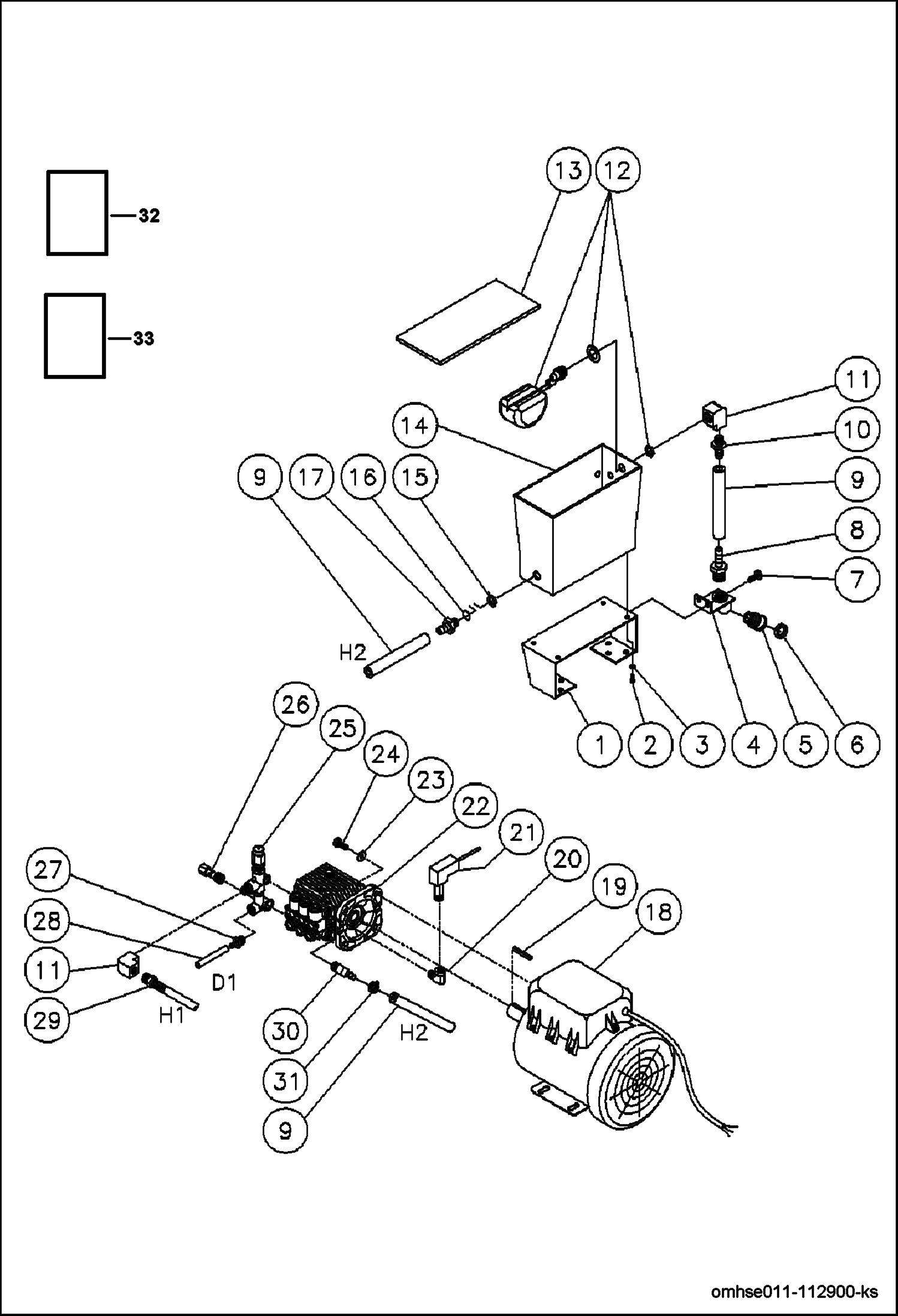 Схема запчастей Bobcat PRESSURE WASHER - PUMP/MOTOR ASSEMLBY PUMP