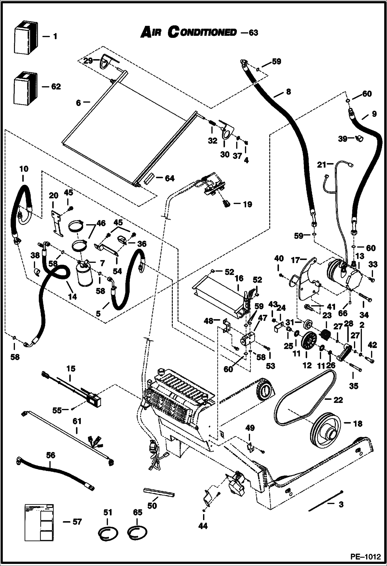 Схема запчастей Bobcat 900s - HEATER & A/C (A/C Kit) ACCESSORIES & OPTIONS