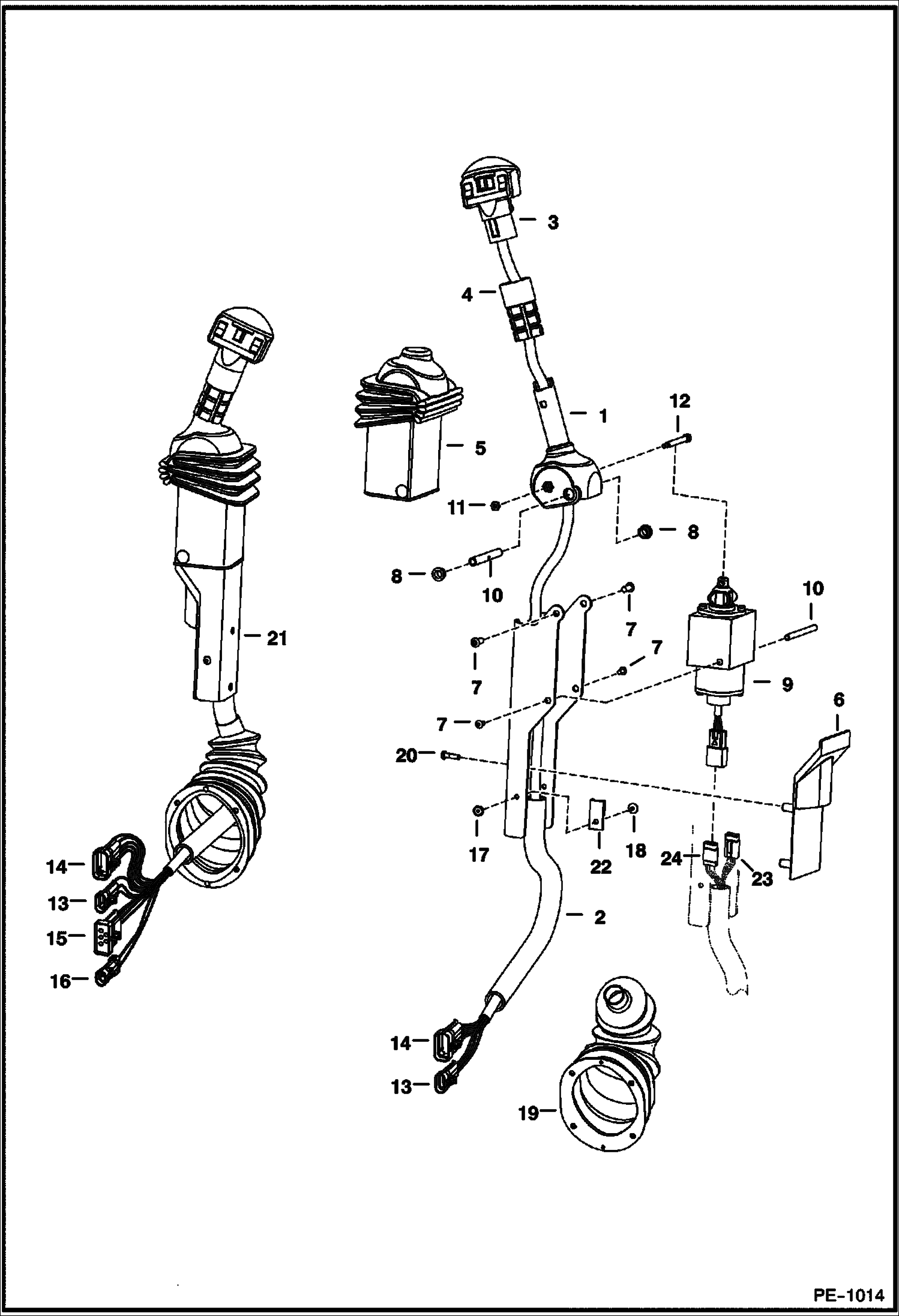 Схема запчастей Bobcat 800s - ELECTRICAL CONTROLS (AHC) (Handle Assembly) W/O Push Button Float ELECTRICAL SYSTEM