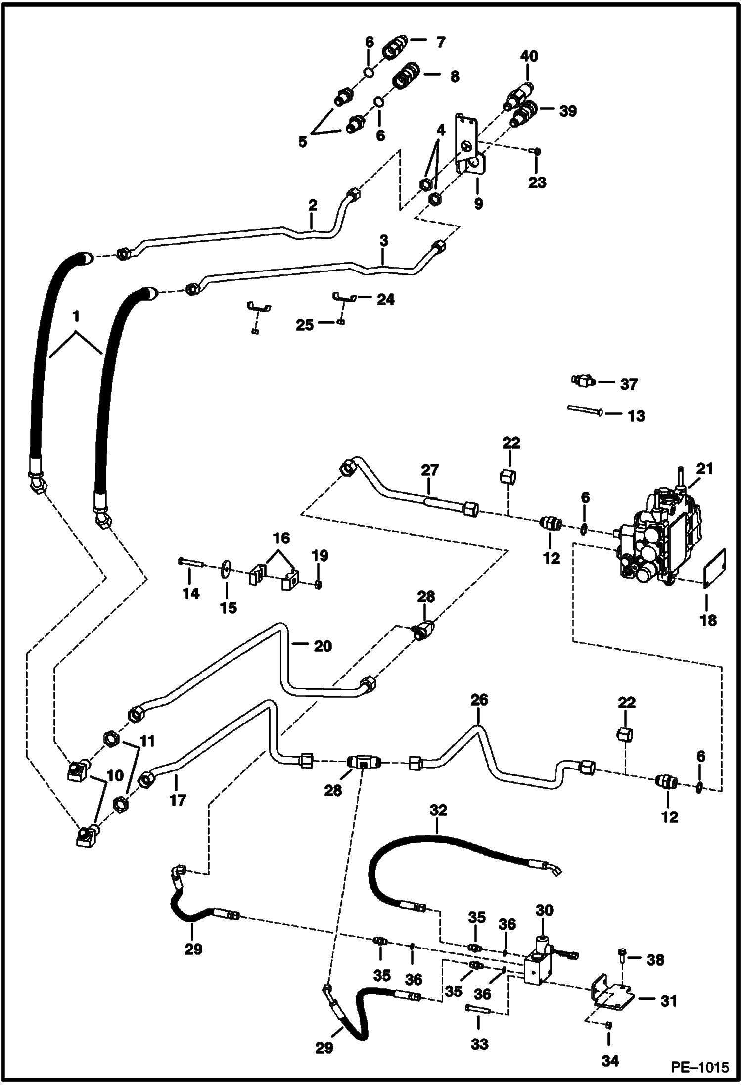 Схема запчастей Bobcat 700s - AUXILIARY HYDRAULICS HYDRAULIC SYSTEM