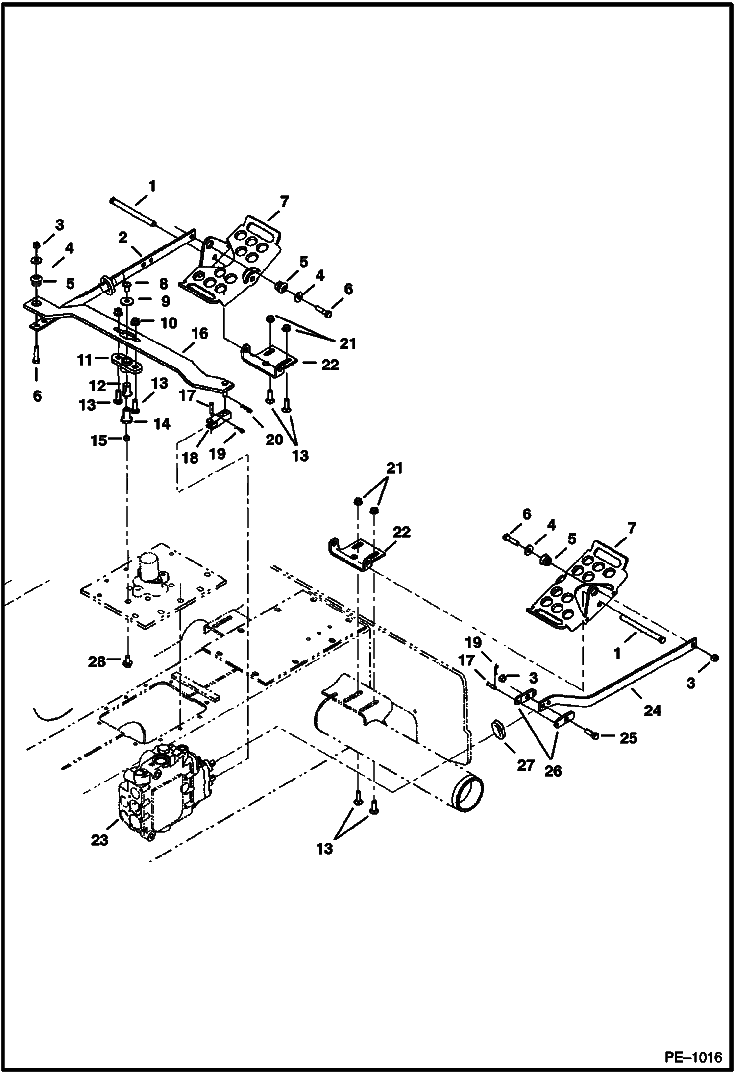 Схема запчастей Bobcat 700s - CONTROL PEDALS HYDRAULIC SYSTEM