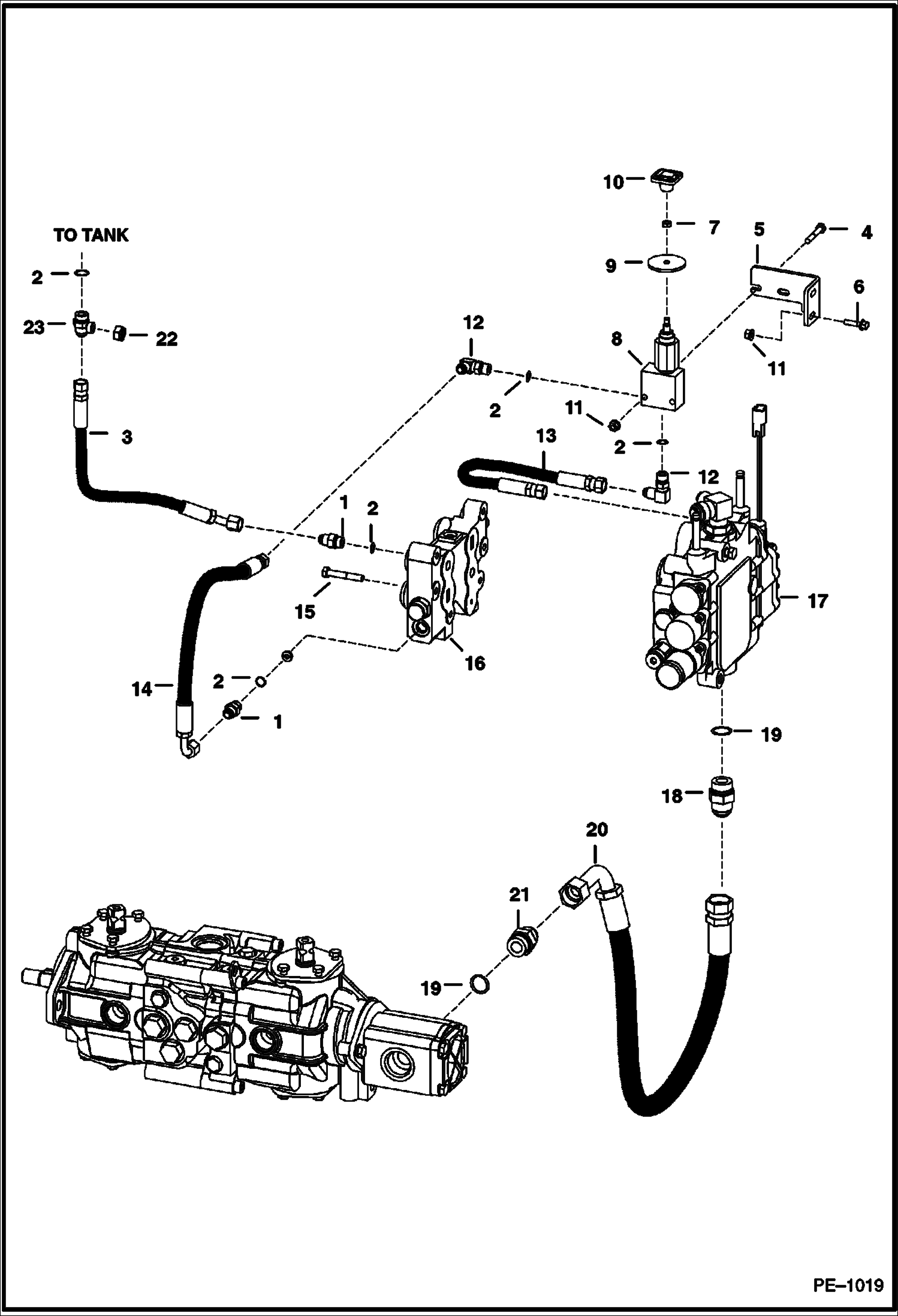 Схема запчастей Bobcat 700s - MANUAL LIFT RELEASE SYSTEM (S/N 5122 50001-64899, 5124 50001-52199, 5126 20001 & Abv) HYDRAULIC SYSTEM