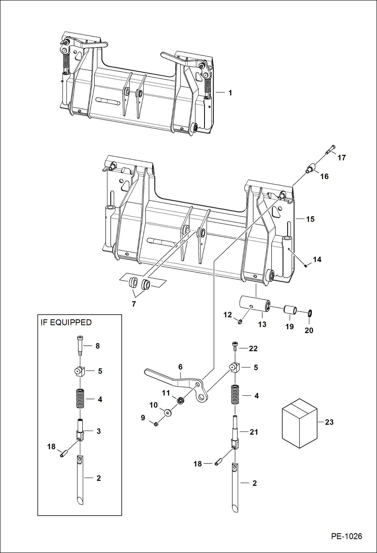 Схема запчастей Bobcat 400s - BOB-TACH MAIN FRAME