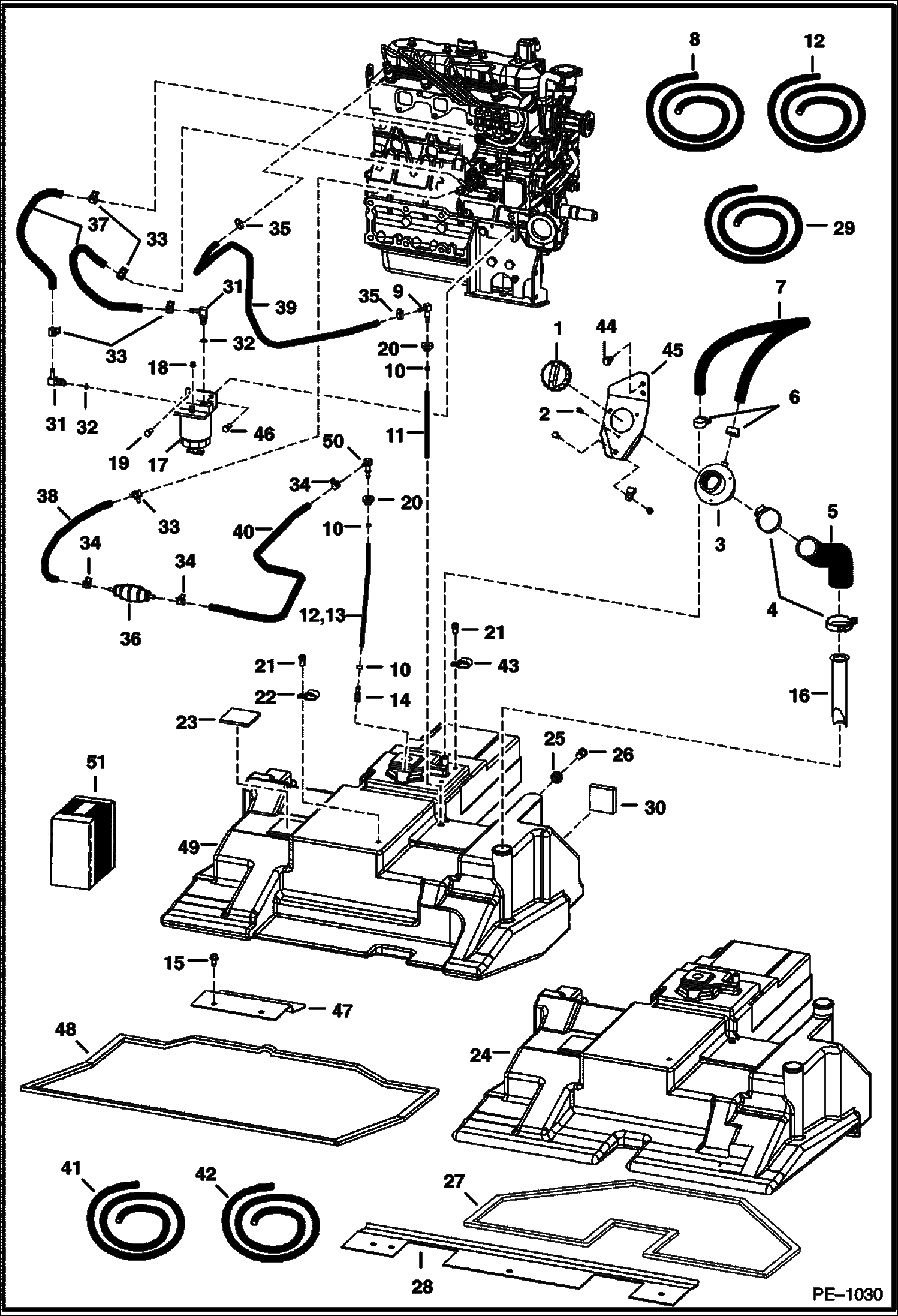 Схема запчастей Bobcat T-Series - FUEL SYSTEM MAIN FRAME