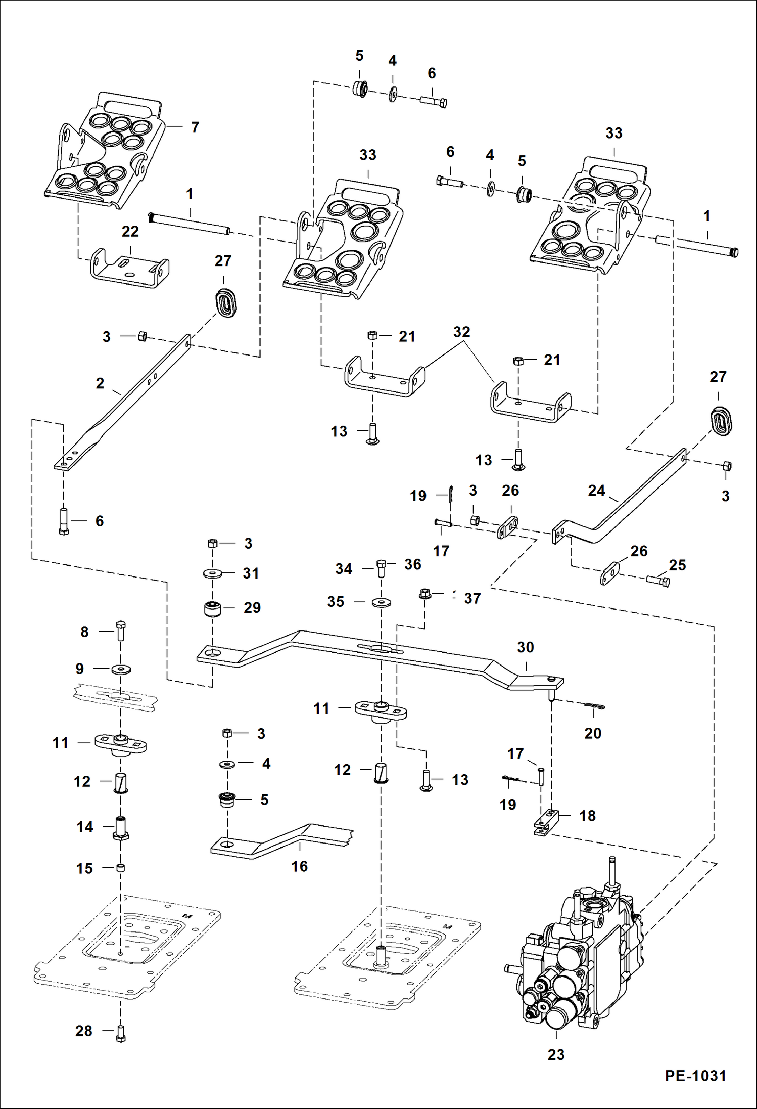 Схема запчастей Bobcat 700s - CONTROL PEDALS HYDRAULIC SYSTEM