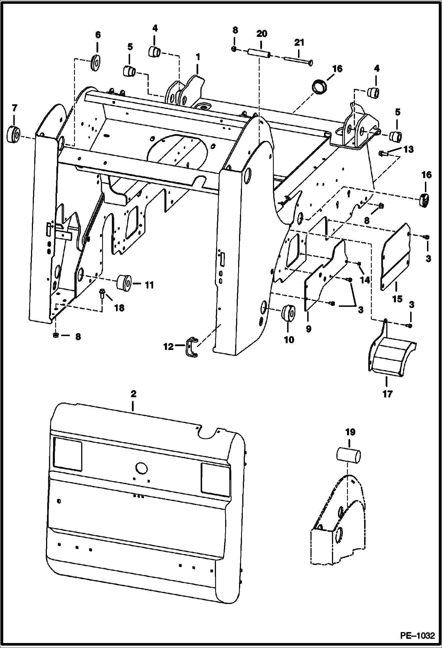 Схема запчастей Bobcat T-Series - MAIN FRAME MAIN FRAME