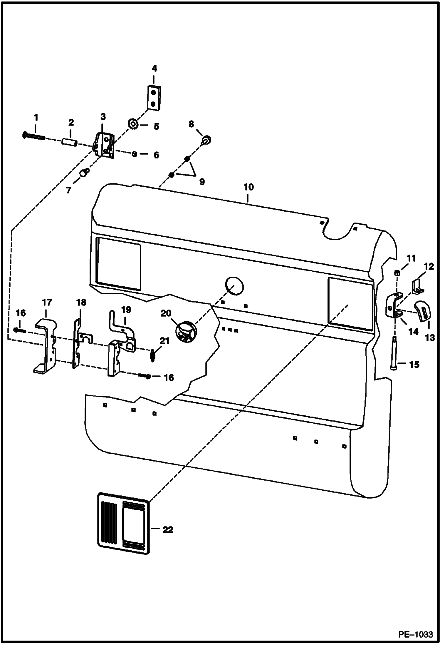 Схема запчастей Bobcat T-Series - REAR DOOR (S/N 5193 11949 & Bel, 5194 11175 & Bel) MAIN FRAME