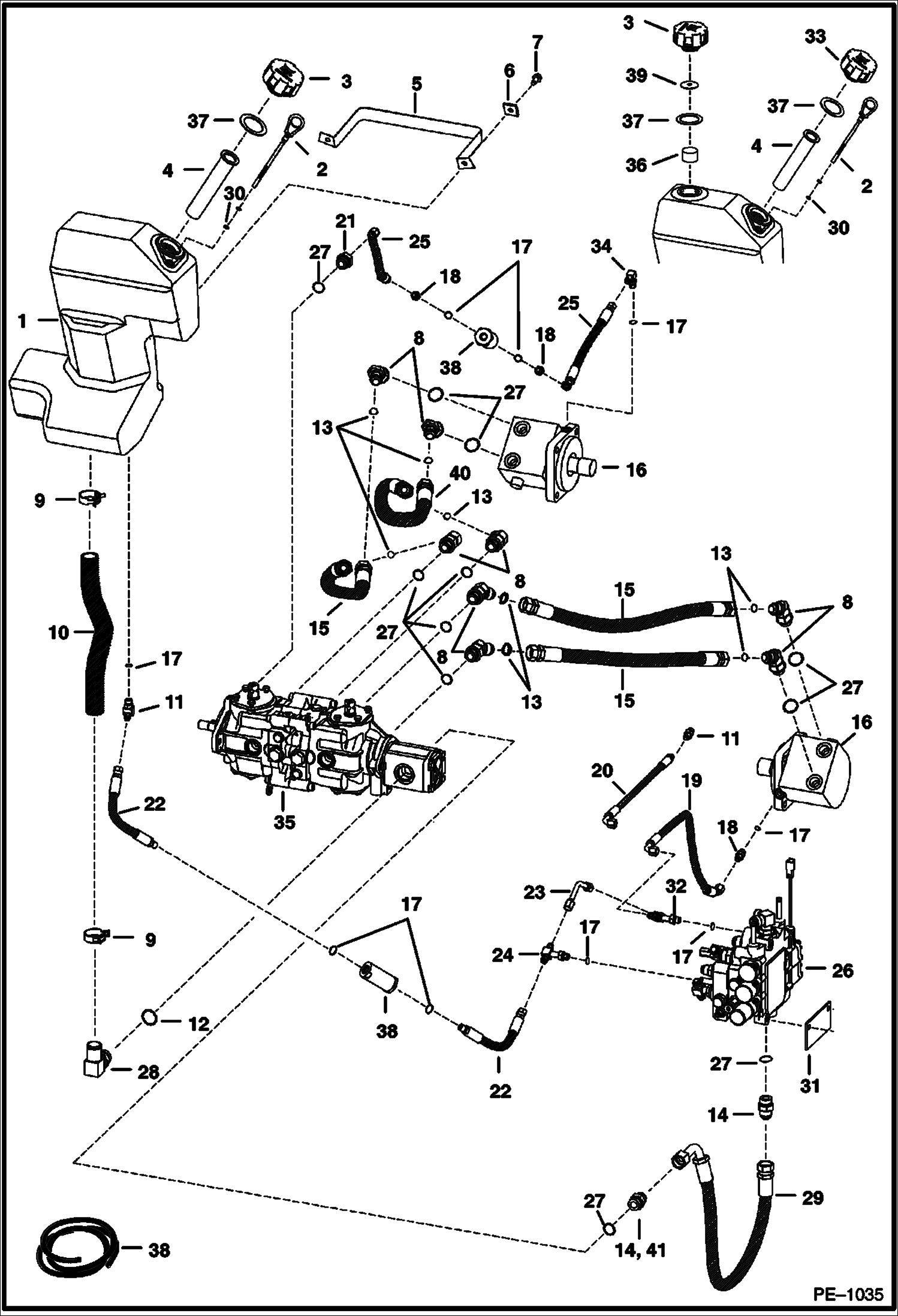 Схема запчастей Bobcat 700s - HYDROSTATIC CIRCUITRY HYDROSTATIC SYSTEM