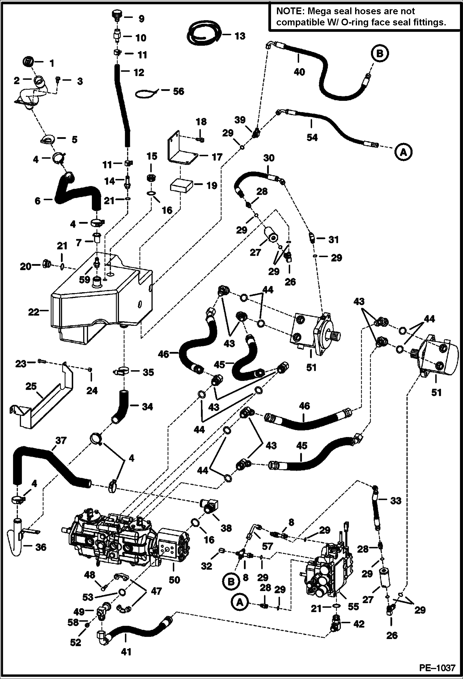 Схема запчастей Bobcat 700s - HYDROSTATIC CIRCUITRY (S/N 500K11038 & Below, 517619258 & Below, 518012218 & Below, 518112089 & Below, 519018909 & Below, 519212154 & Below) HYDROSTATIC SYSTEM