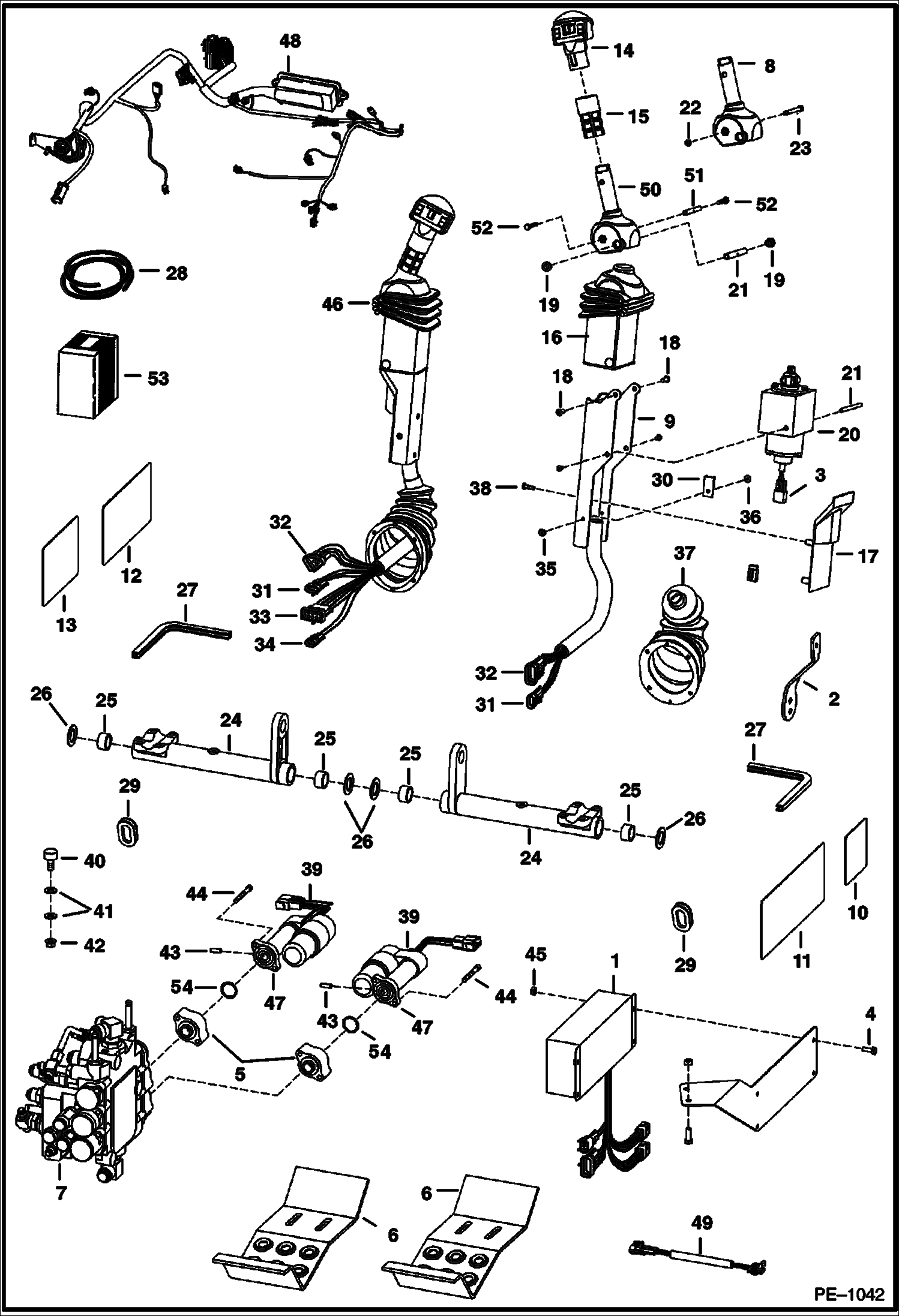 Схема запчастей Bobcat 700s - CONTROLS ELECTRICAL (AHC) (W/O Push Button Float) 5157 30001-31927, 5156 20001-20941 ELECTRICAL SYSTEM