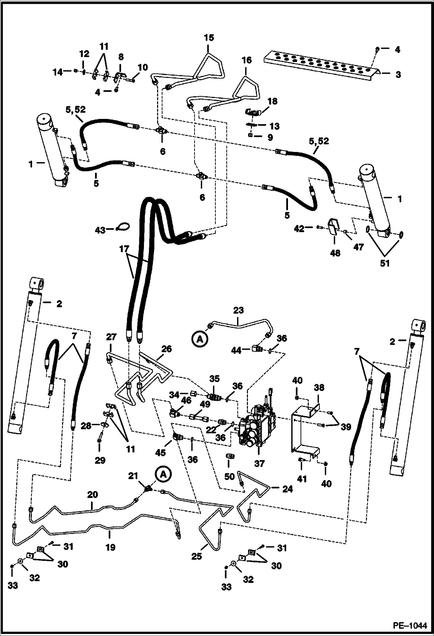 Схема запчастей Bobcat 700s - HYDRAULIC CIRCUITRY (W/O) (S/N 500K11038 & Below, 517619258 & Below, 518012218 & Below, 518112089 & Below, 519018909 & Below, 519212154 & Below) HYDRAULIC SYSTEM