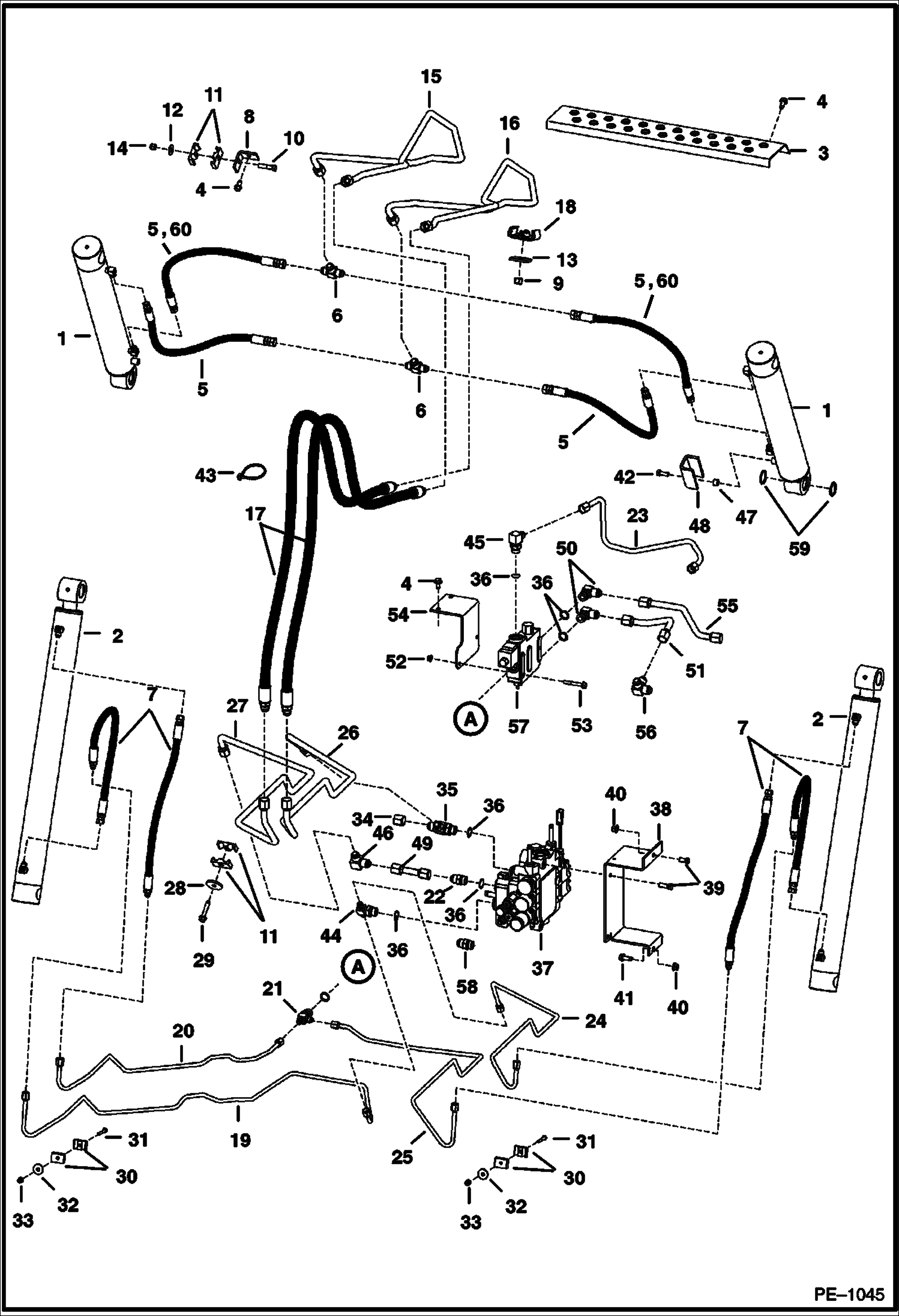 Схема запчастей Bobcat 700s - HYDRAULIC CIRCUITRY (W/BPV) (S/N 500K11038 & Below, 517619258 & Below, 518012218 & Below, 518112089 & Below, 519018909 & Below, 519212154 & Below) HYDRAULIC SYSTEM