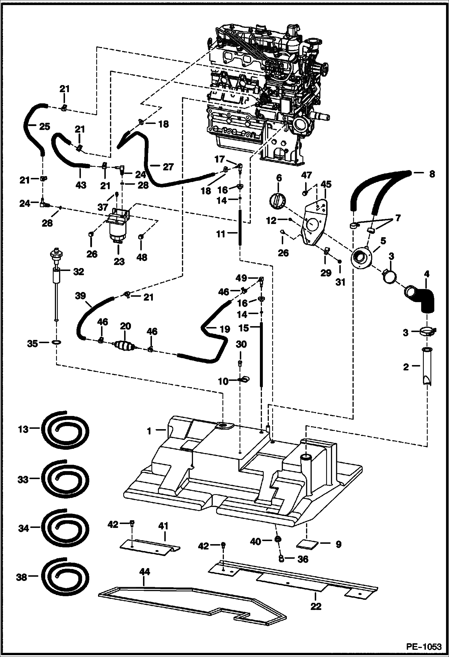 Схема запчастей Bobcat S-Series - FUEL SYSTEM MAIN FRAME