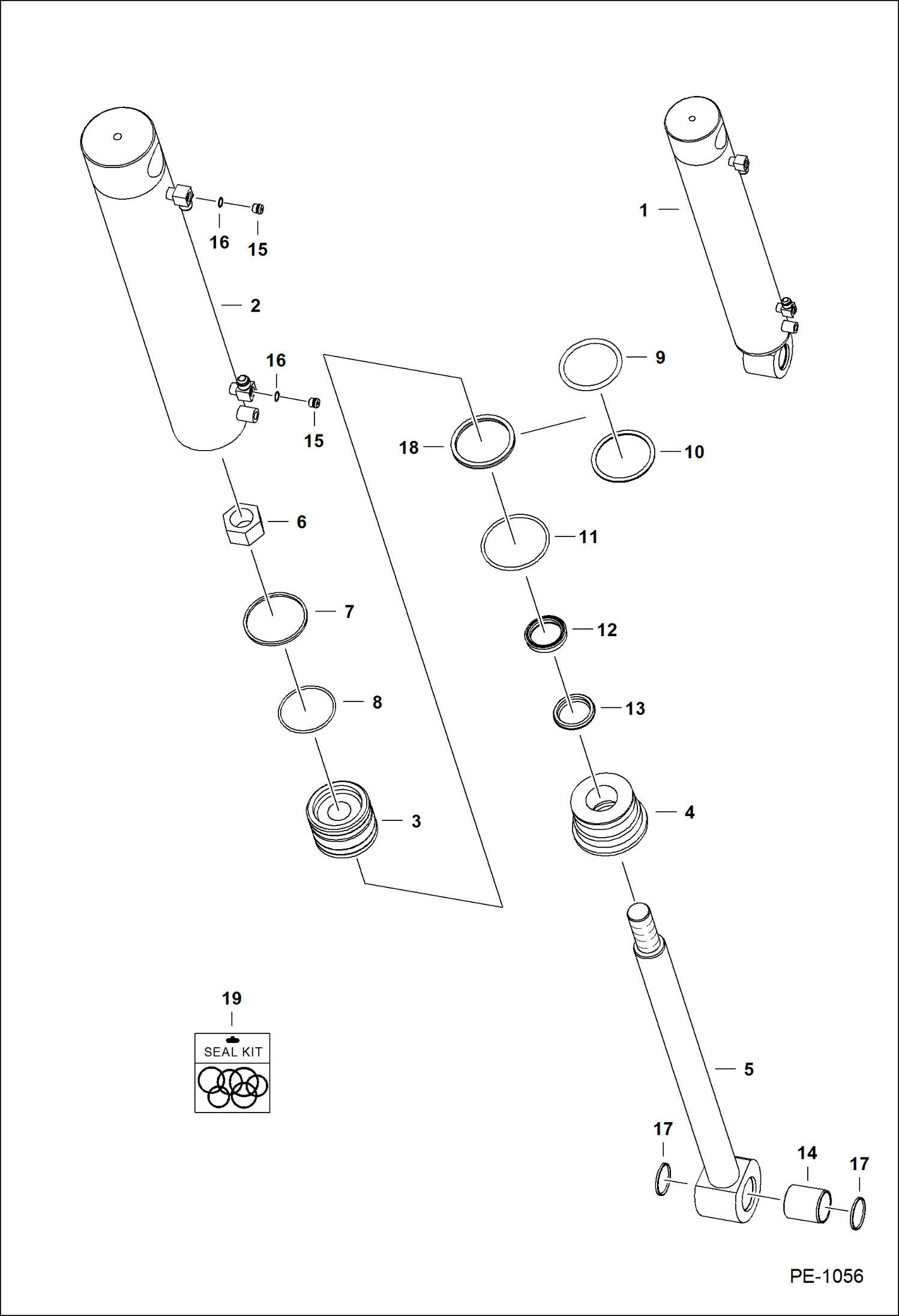 Схема запчастей Bobcat 700s - TILT CYLINDER HYDRAULIC SYSTEM