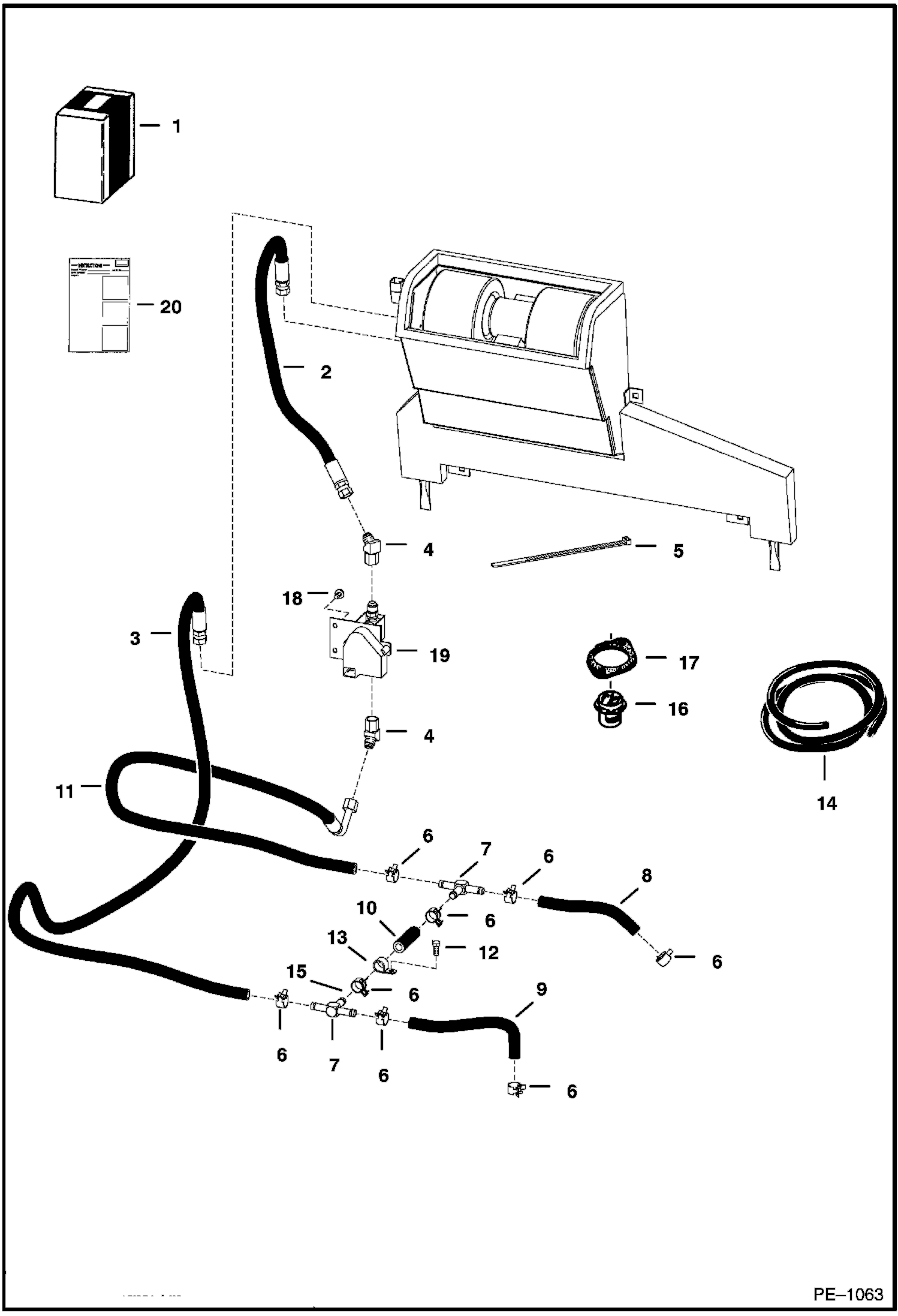 Схема запчастей Bobcat 700s - HEATER PLUMBING KIT (S/N 5158 40083 & Bel, 5162 23825 & Bel) ACCESSORIES & OPTIONS