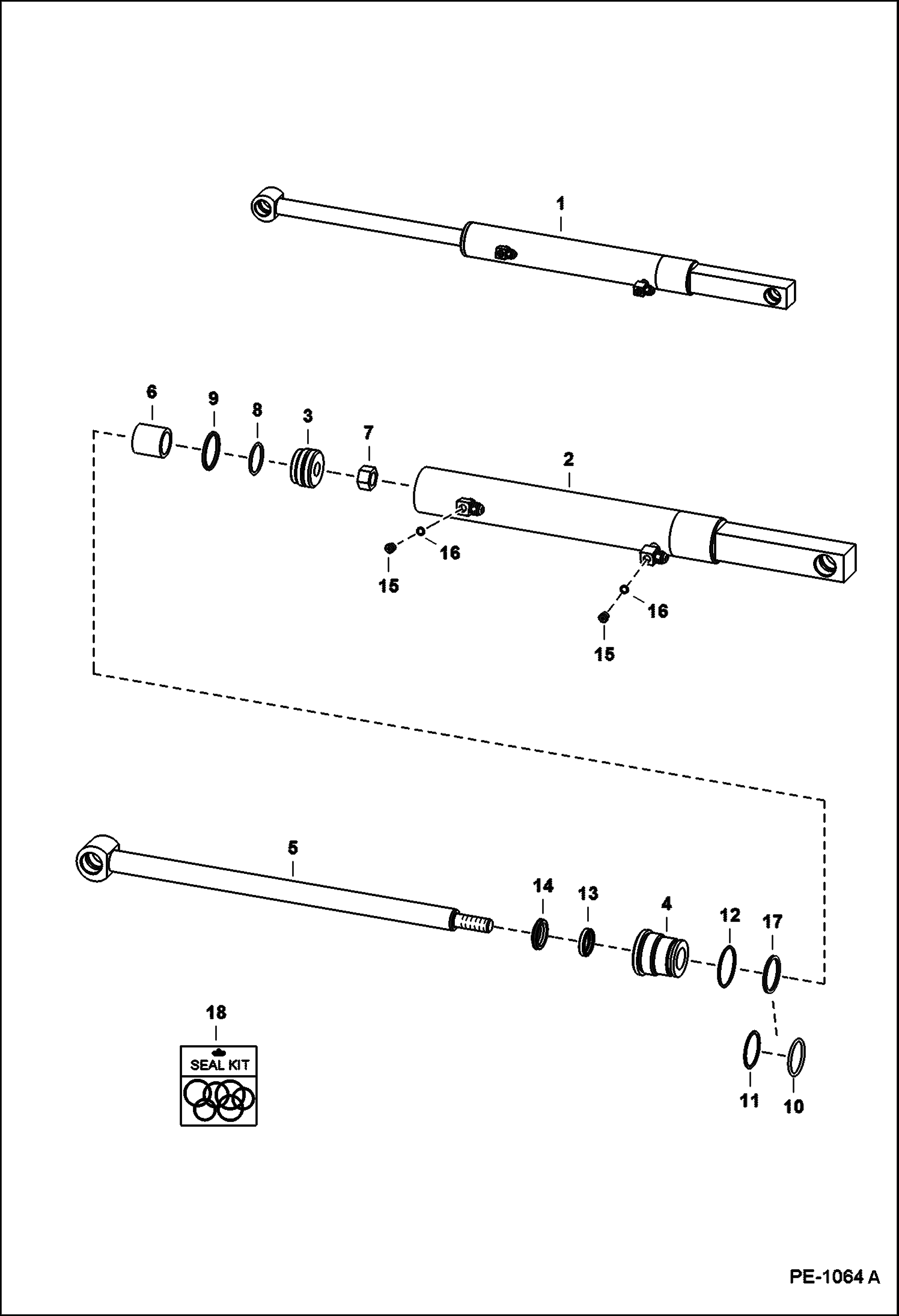 Схема запчастей Bobcat 800s - POWER BOB-TACH (Cylinder) MAIN FRAME