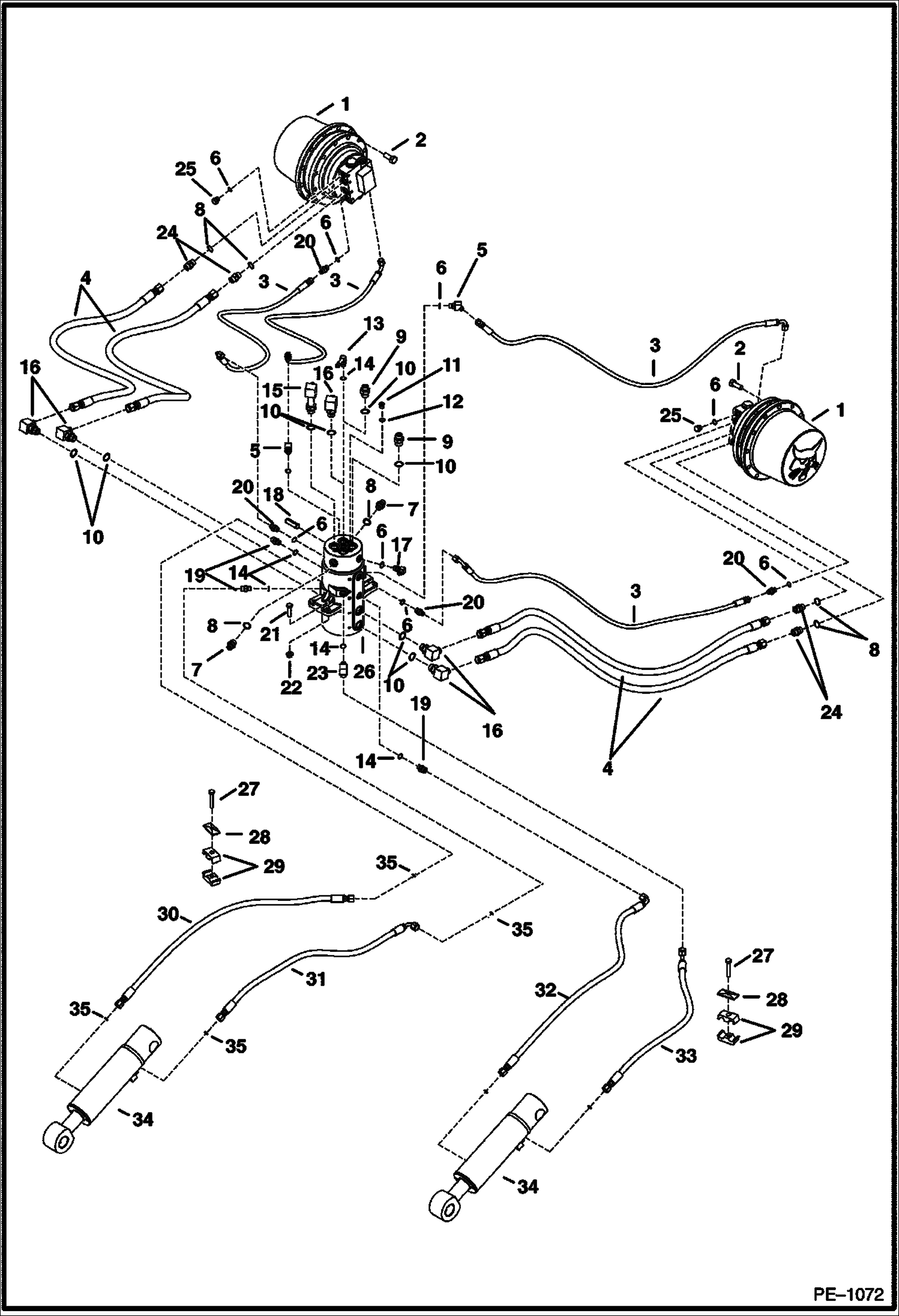 Схема запчастей Bobcat 341 - HYDRAULIC CIRCUITRY HYDRAULIC SYSTEM