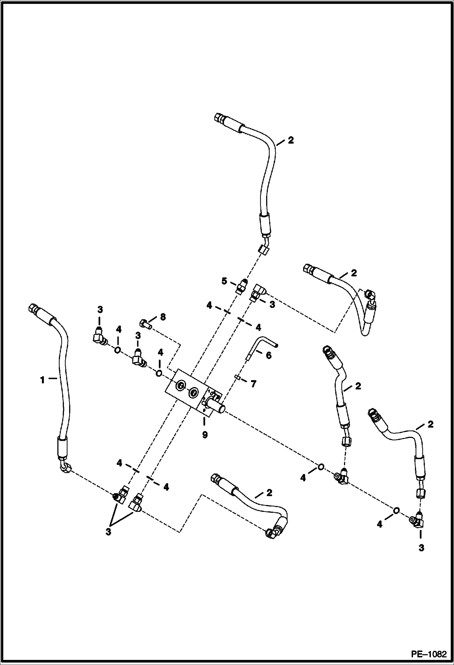 Схема запчастей Bobcat 337 - HYDRAULIC CIRCUITRY (ISO/STD) HYDRAULIC SYSTEM