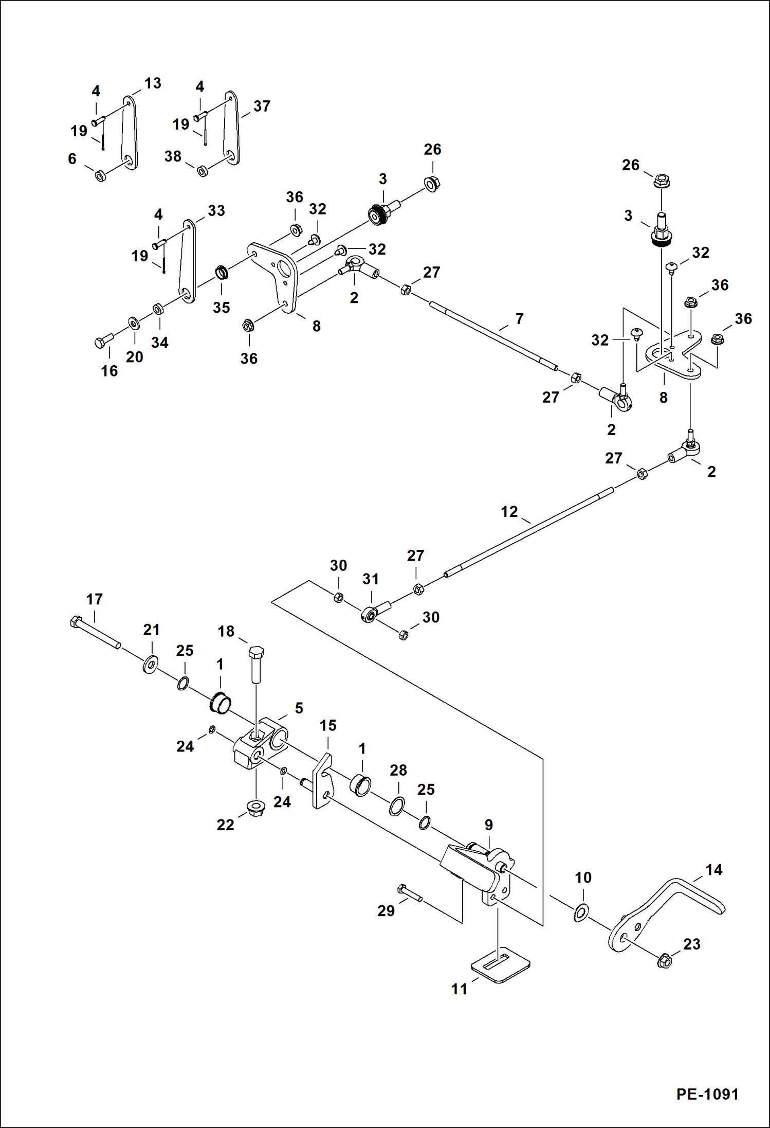 Схема запчастей Bobcat 325 - CONTROLS (Offset) (S/N 232312833 & Below and 232412645 & Below) CONTROLS