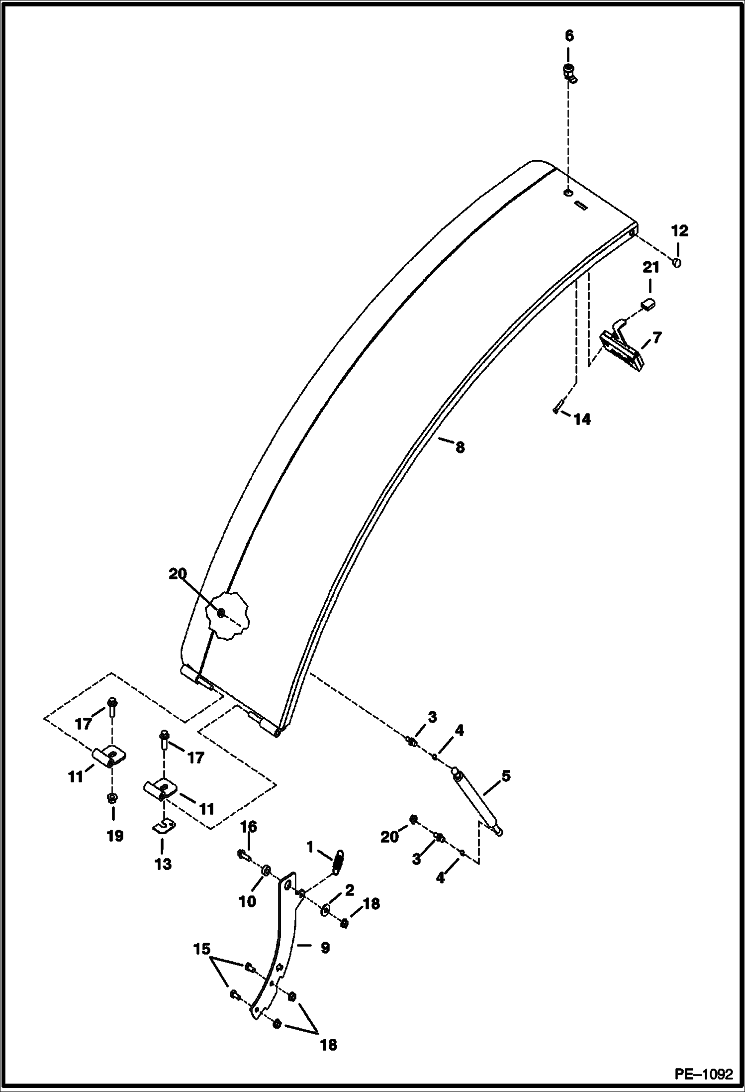 Схема запчастей Bobcat 337 - RH COVER MAIN FRAME