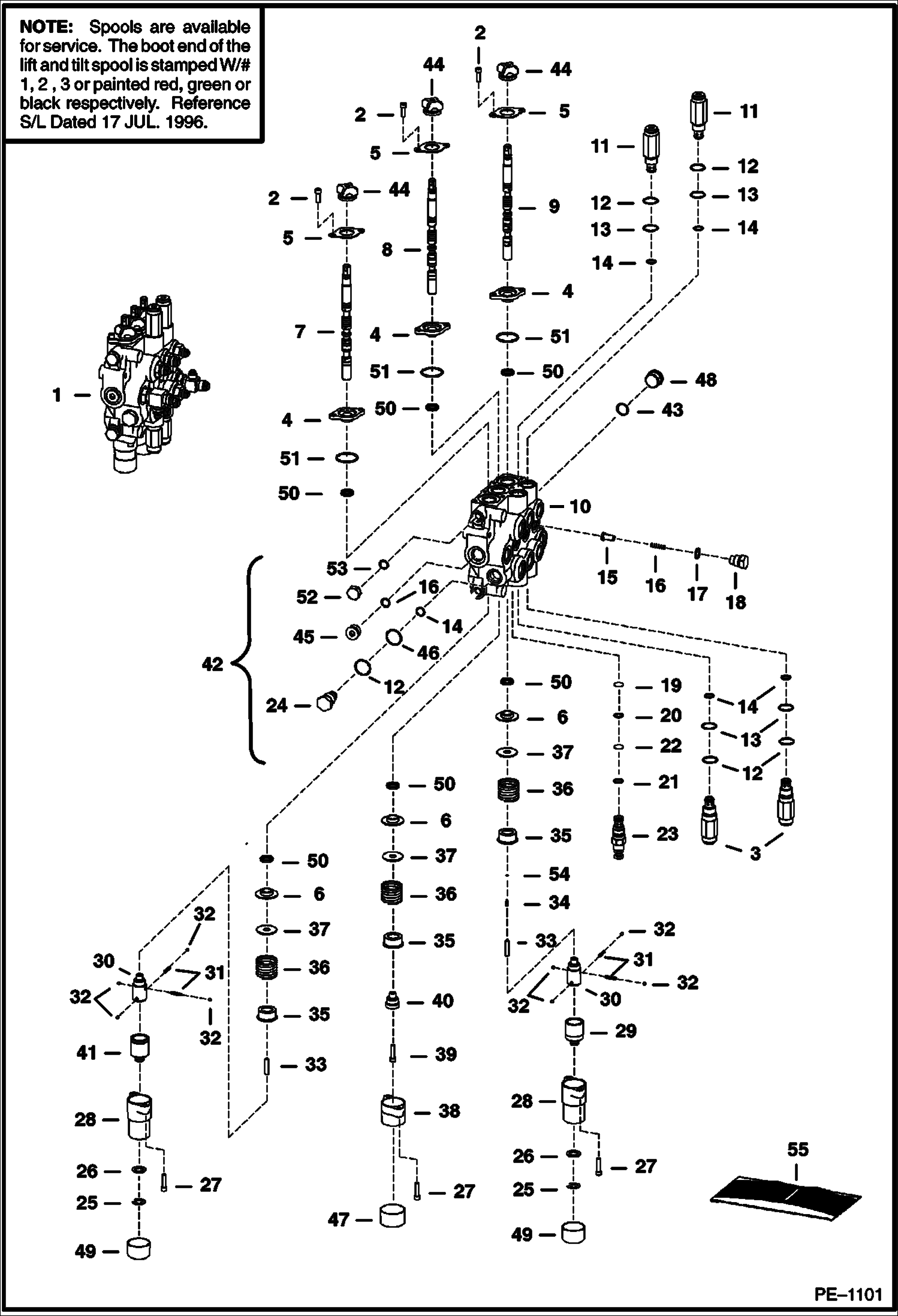 Схема запчастей Bobcat 400s - HYDRAULIC VALVE HYDRAULIC SYSTEM