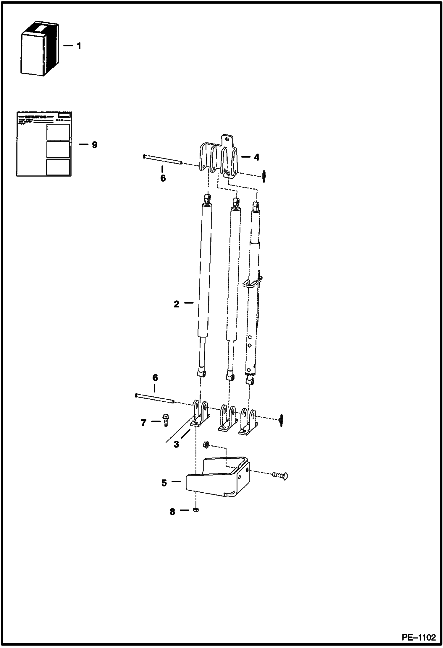 Схема запчастей Bobcat 900s - CAB LIFT SPRING KIT ACCESSORIES & OPTIONS