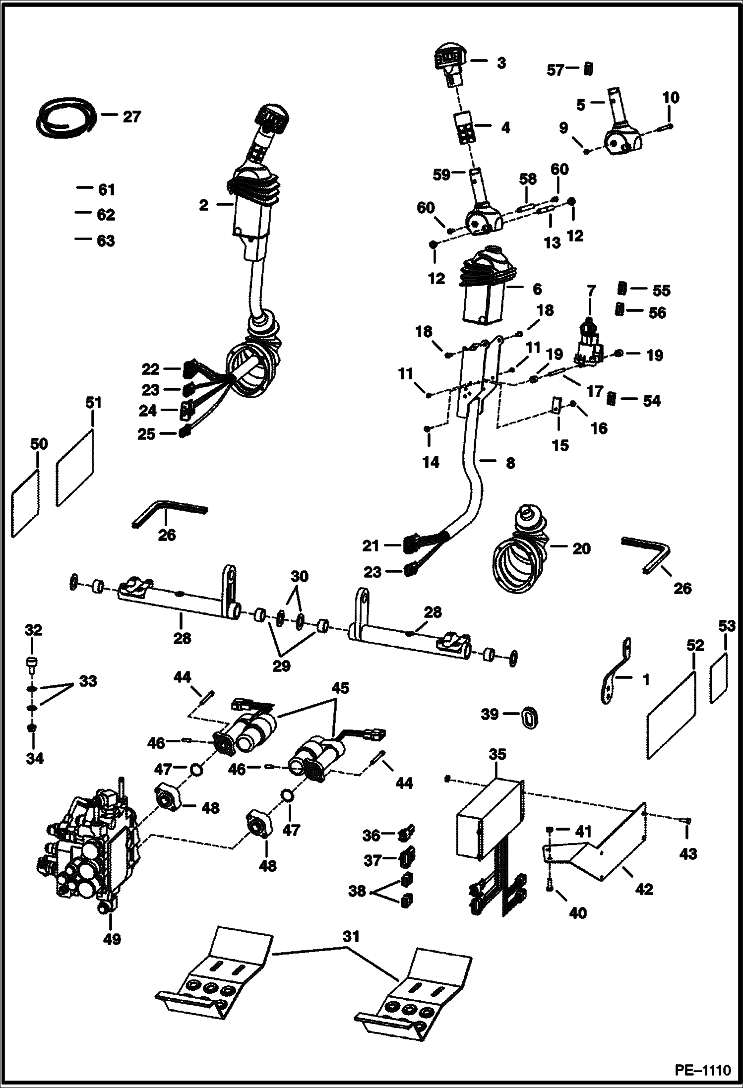 Схема запчастей Bobcat 700s - CONTROLS ELECTRICAL (AHC) (W/ Push Button Float) (5158 32399-37342, 5162 20513-22765) ELECTRICAL SYSTEM