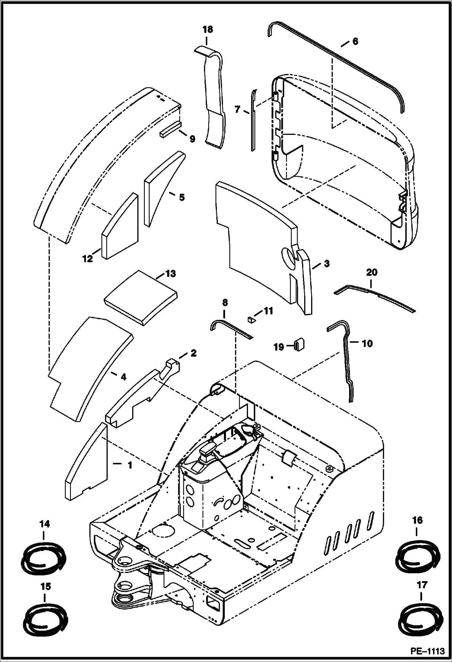 Схема запчастей Bobcat 341 - INSULATION MAIN FRAME