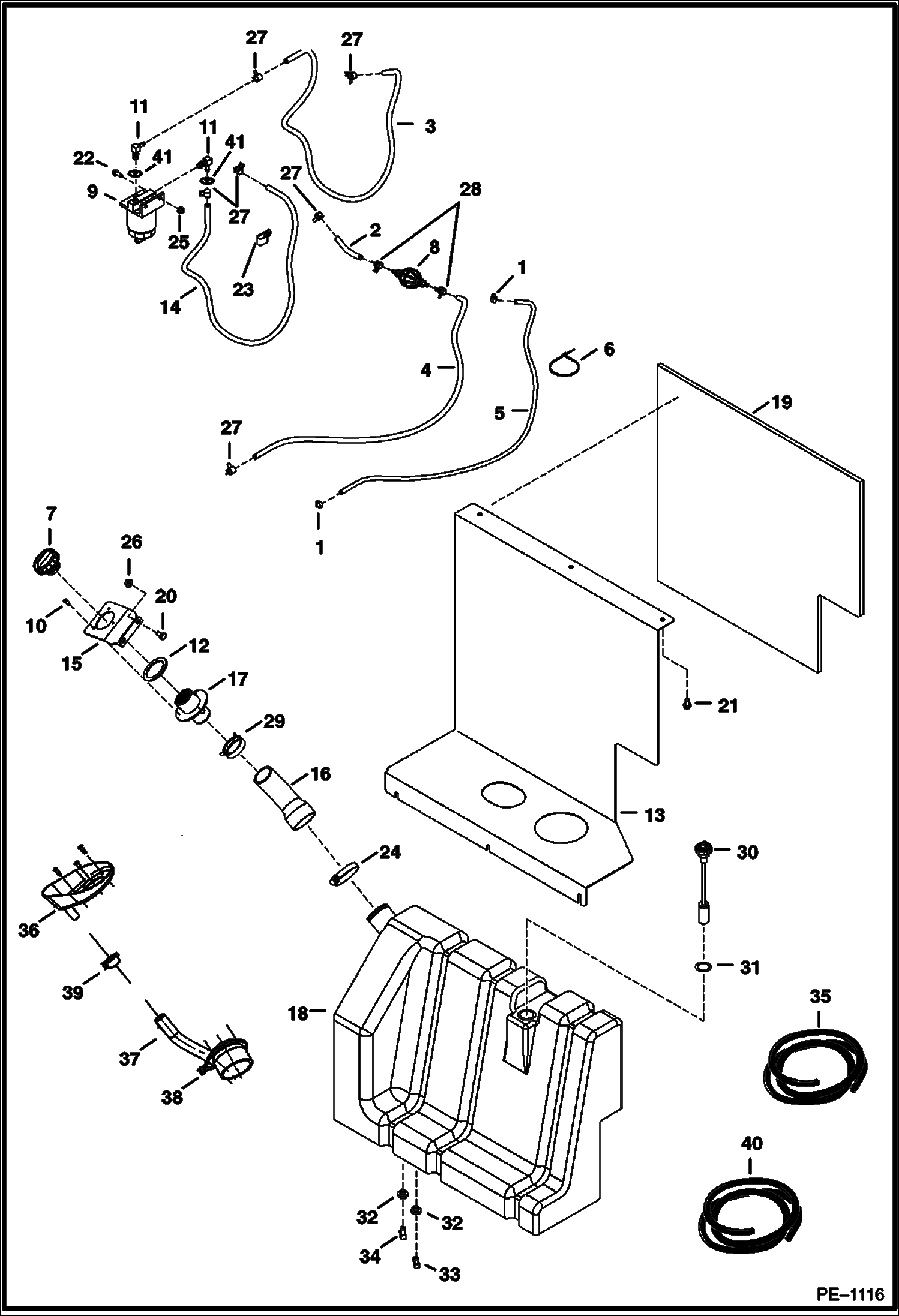 Схема запчастей Bobcat 341 - FUEL SYSTEM POWER UNIT