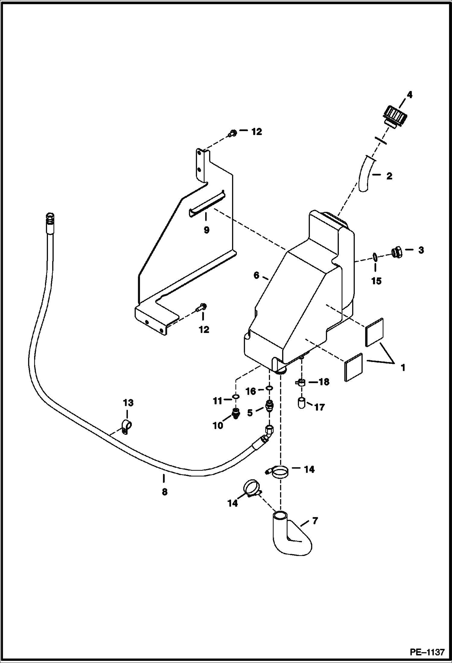 Схема запчастей Bobcat 328 - HYDRAULIC RESERVOIR HYDRAULIC SYSTEM